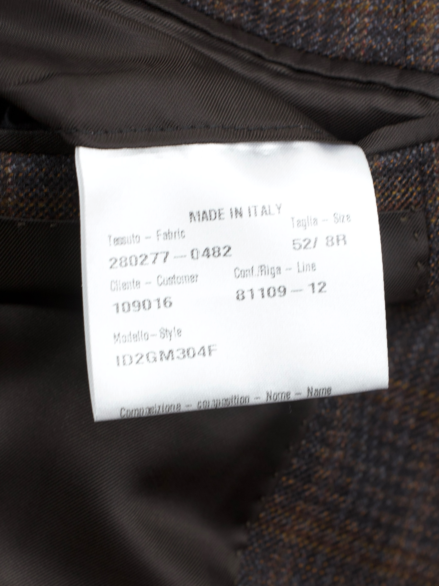 Caruso Castagne Brown Fine-Wool Prince of Wales Jacket