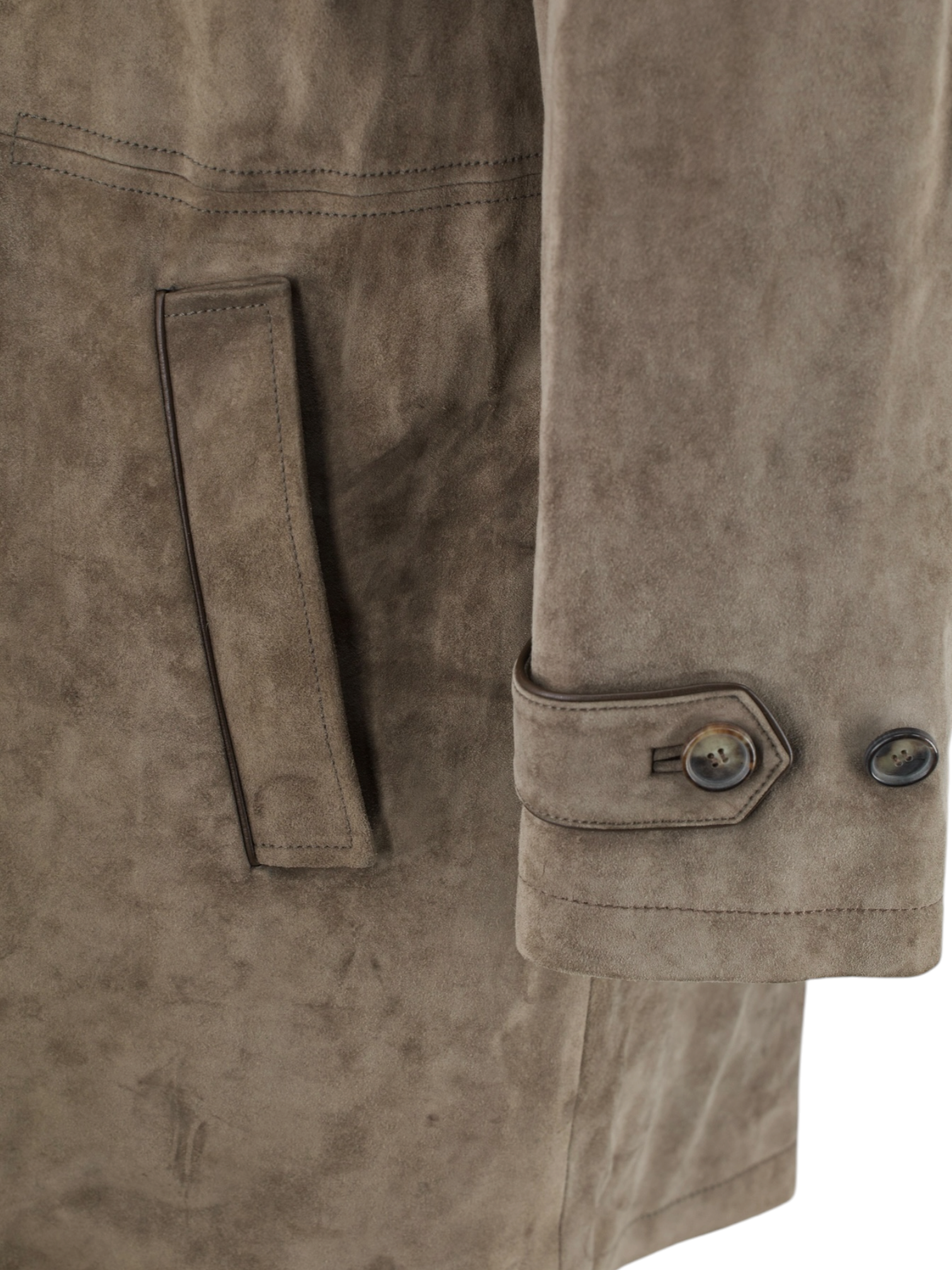 Brioni Dark-Olive Drab Lambskin Suède Coat