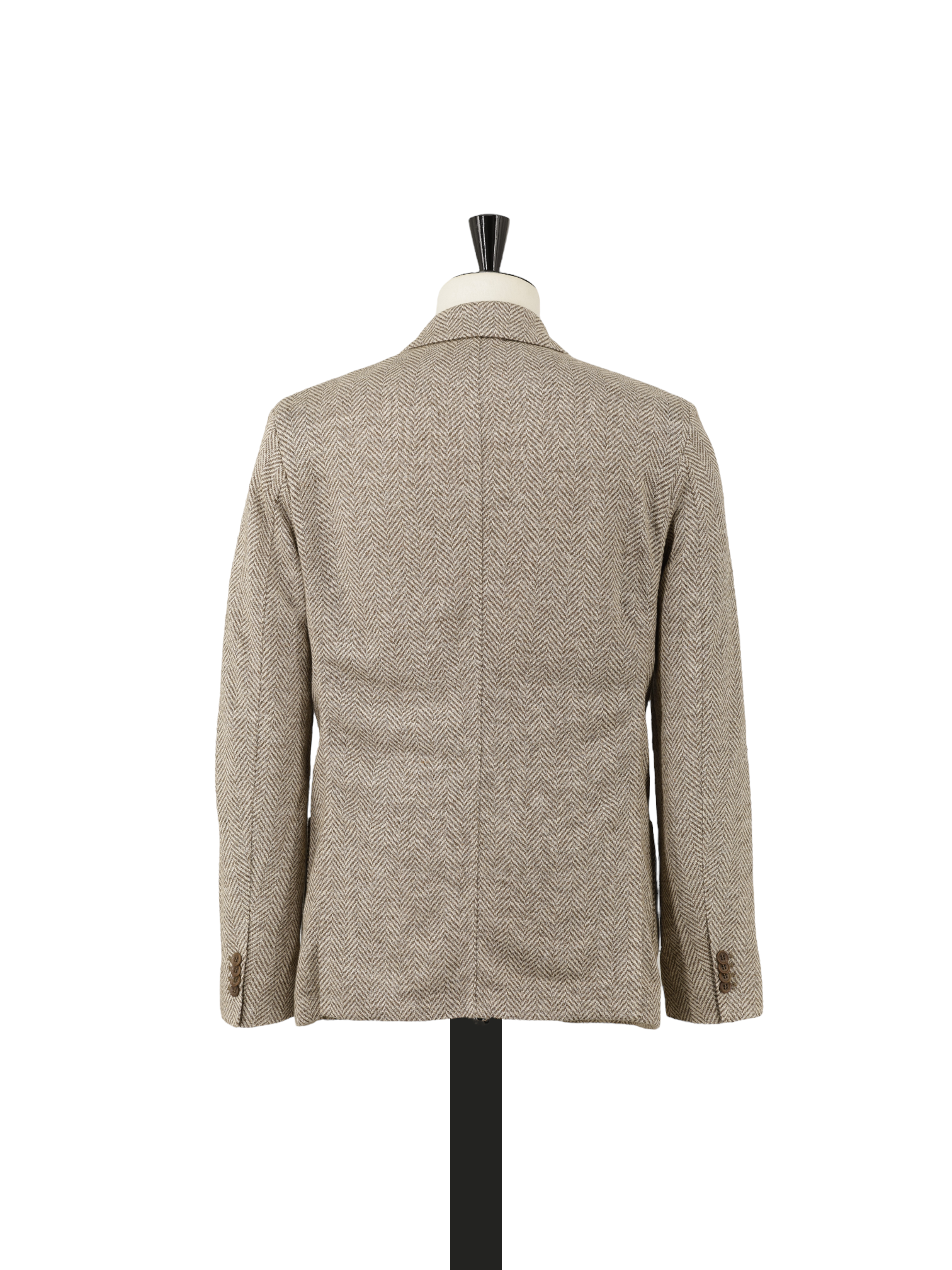 Loro Piana Brown Unconstructed Chevron Linen Herringbone Jacket