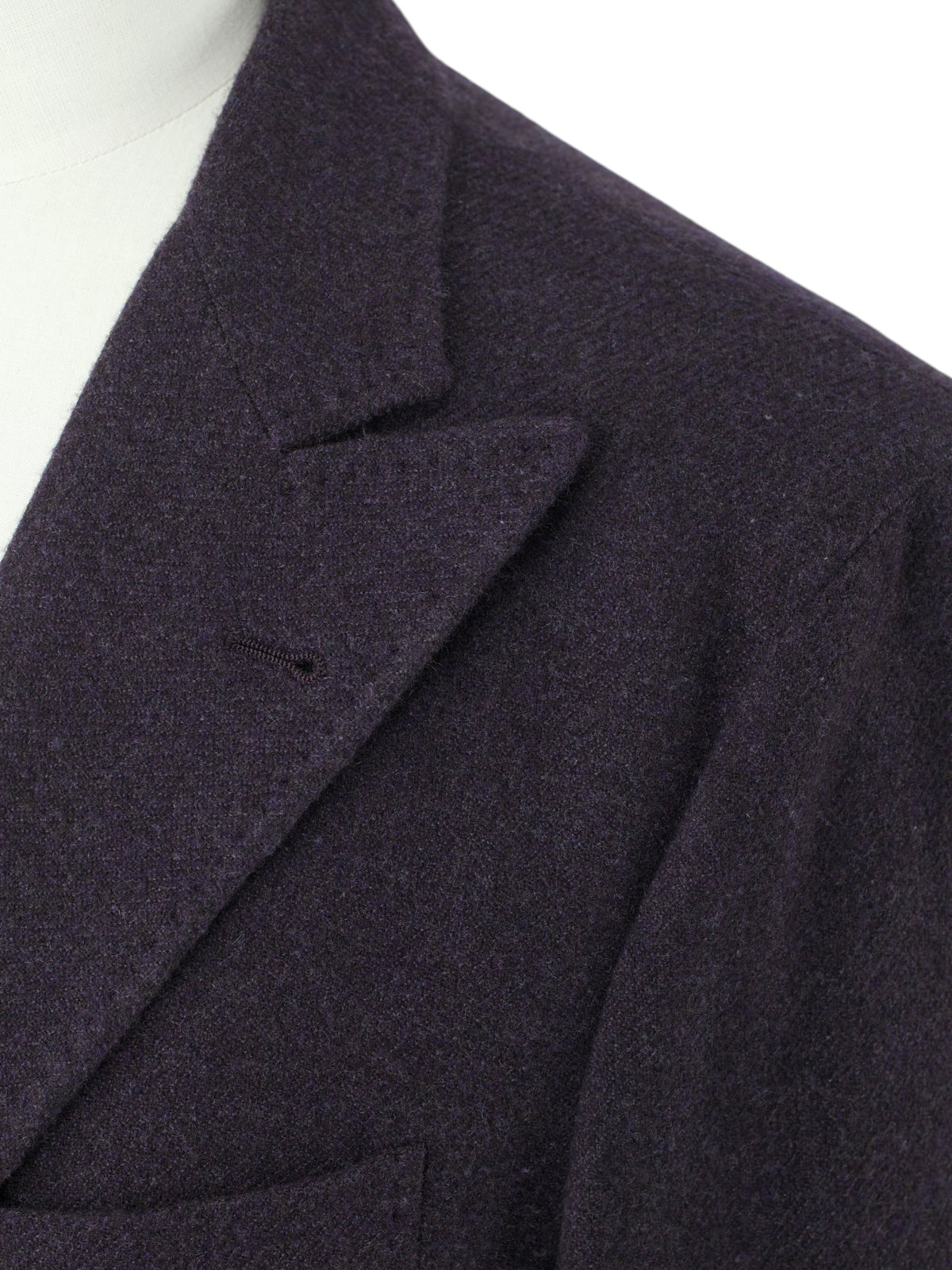 Brunello Cucinelli Aubergine Cashmere & Wool Peak-Lapel Jacket