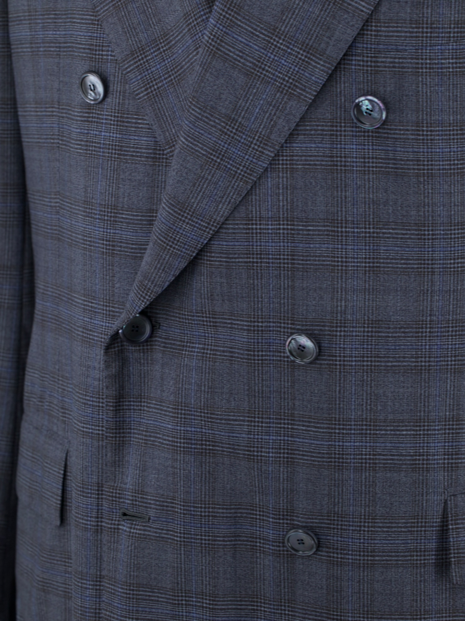 Cesare Attolini Steel Grey Double Breasted Super 150's Wool Glenplaid Jacket
