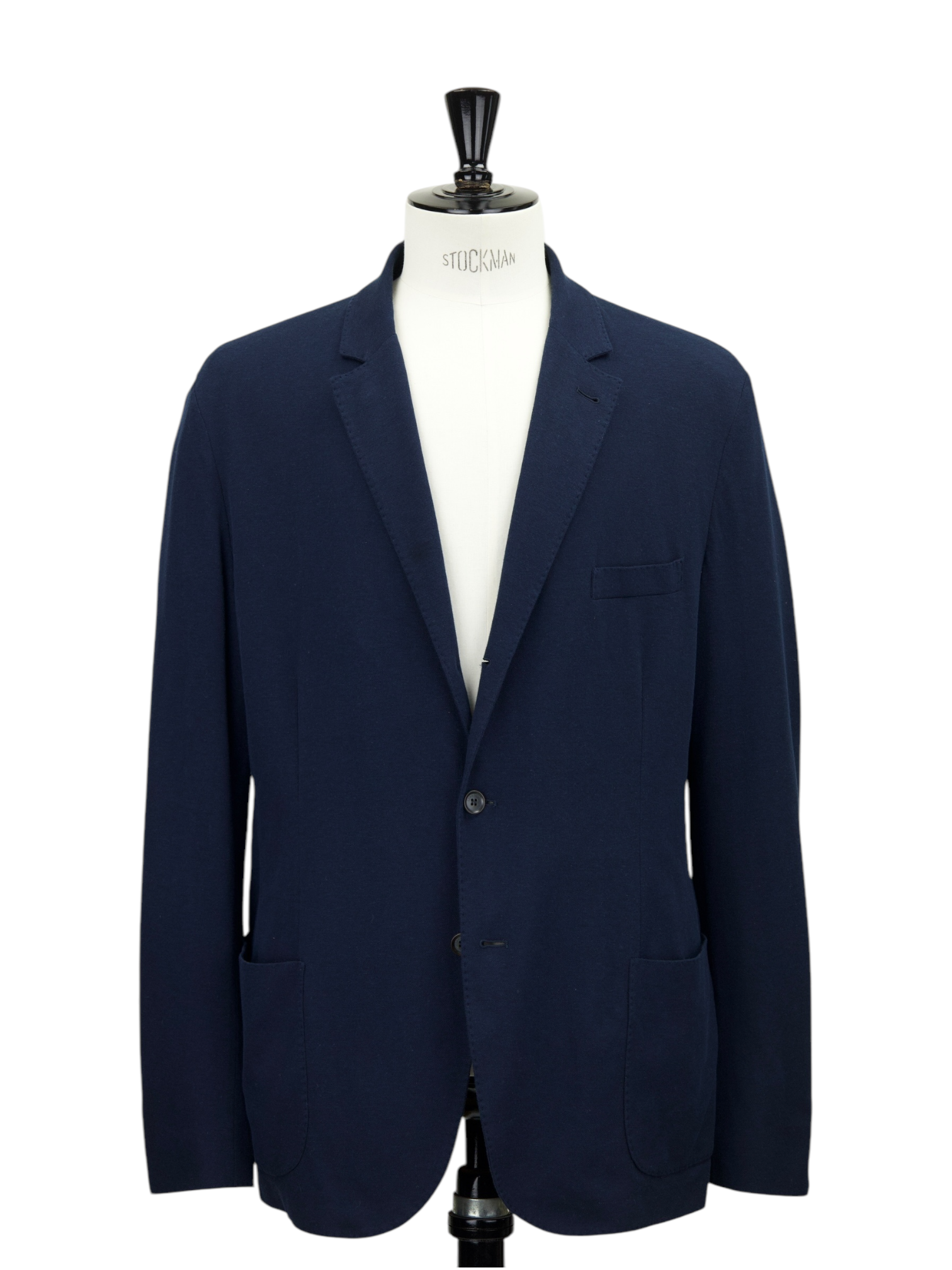 Loro Piana　ナイロンジャケット　コート　ネイビー　XL　レザー切替 Loro Piana Navy Cotton, Silk & Linen Tricot Knitted Summer Jacket