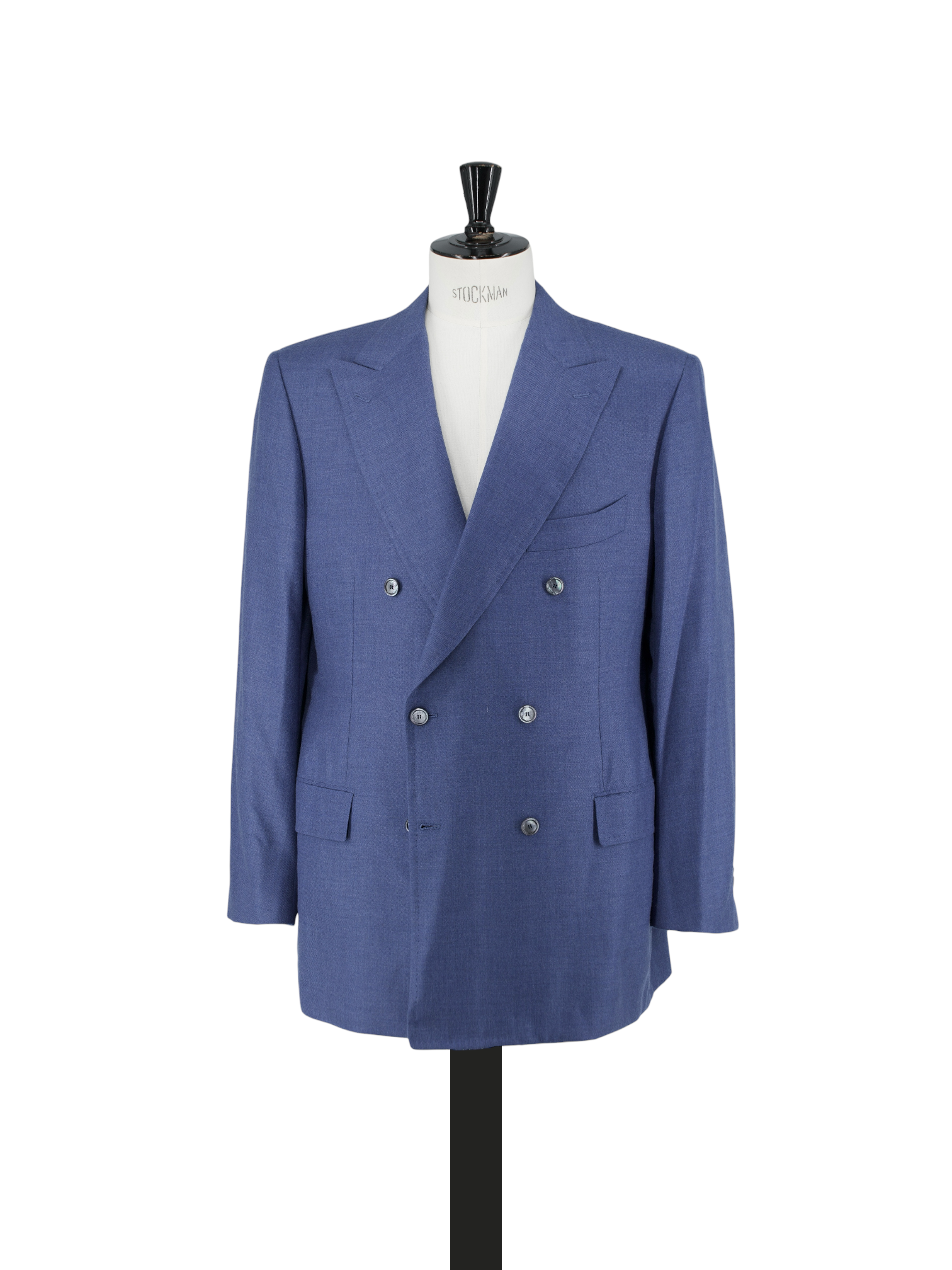 Cesare Attolini Blue Pure Cashmere Double-Breasted Twill Jacket