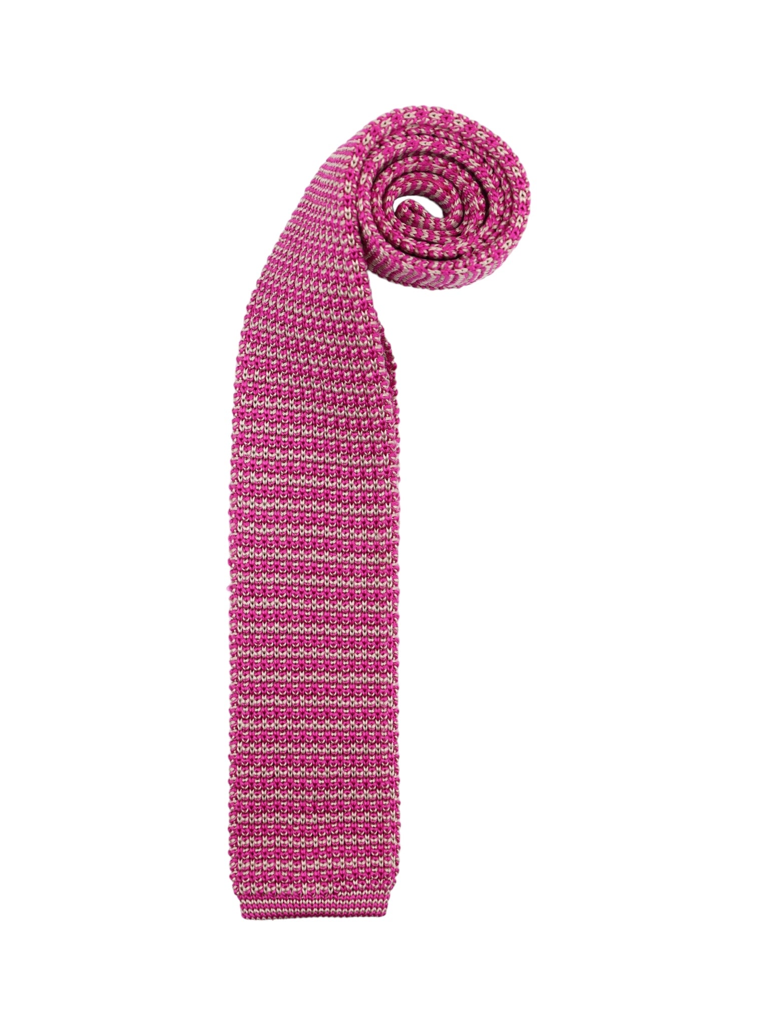 Kiton Pink Micro Pattern Silk Knitted Tie