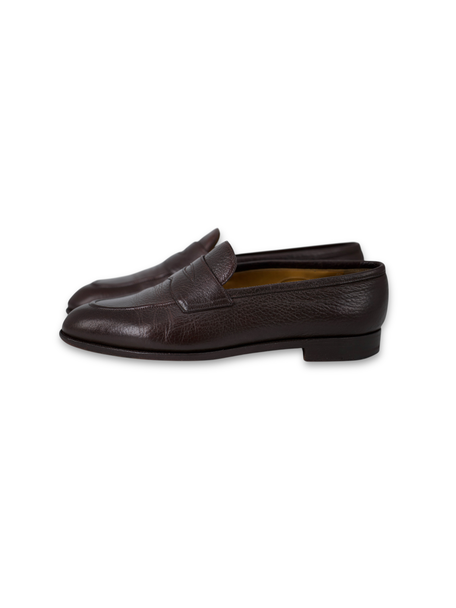 Edward Green Dark Brown London Grain Leather Piccadilly Penny Loafer