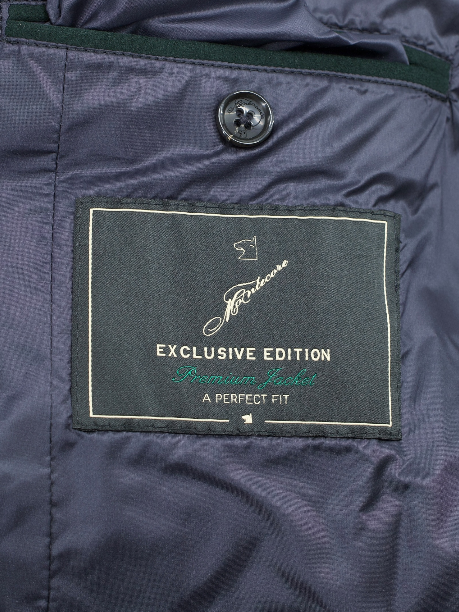 Montecore Navy Wool & Silk Rain System Padded Overcoat