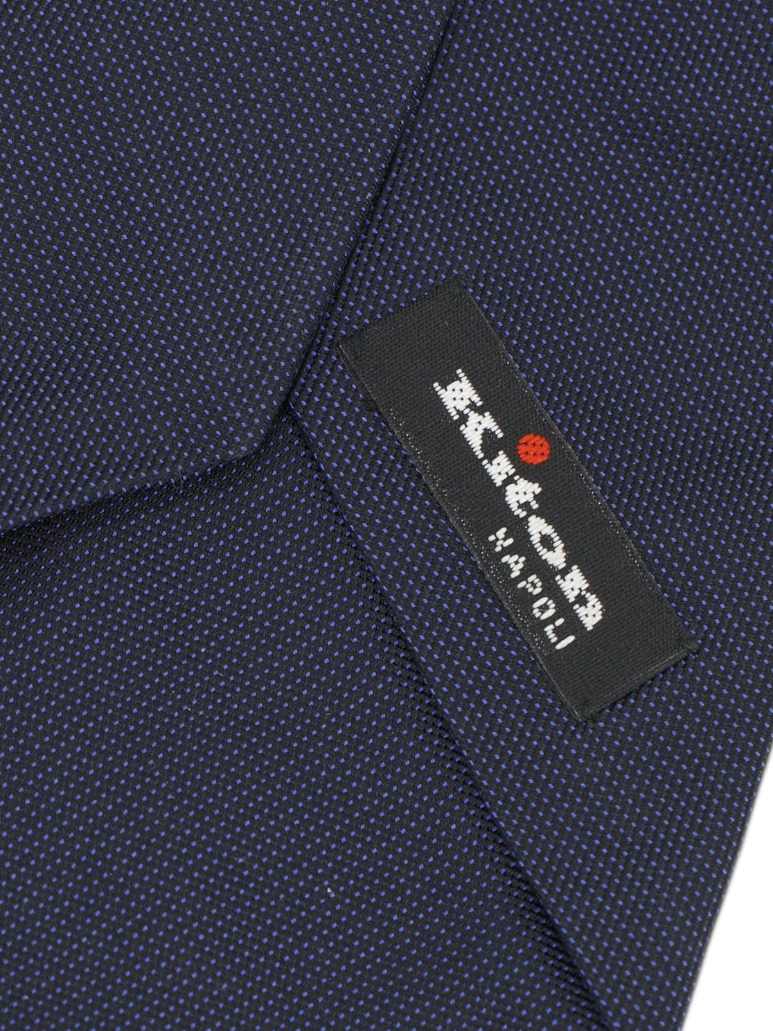 Kiton 5-Fold Navy Silk Pinpoint Tie
