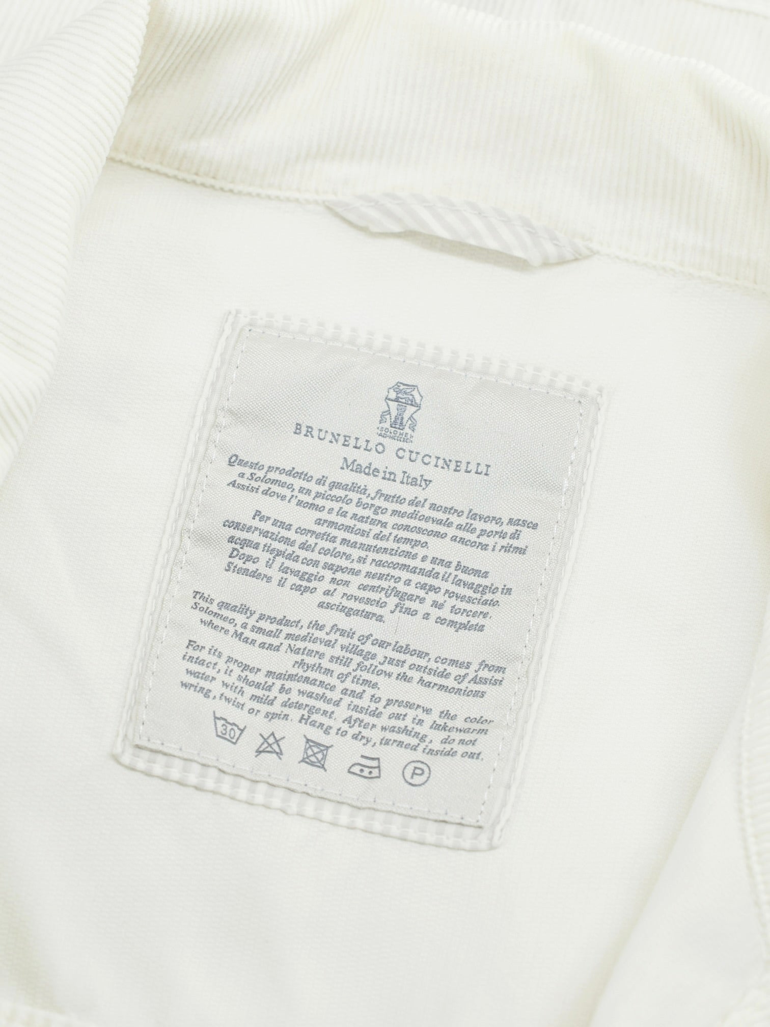 Brunello Cucinelli Offwhite Cotton-Corduroy Casual Jacket