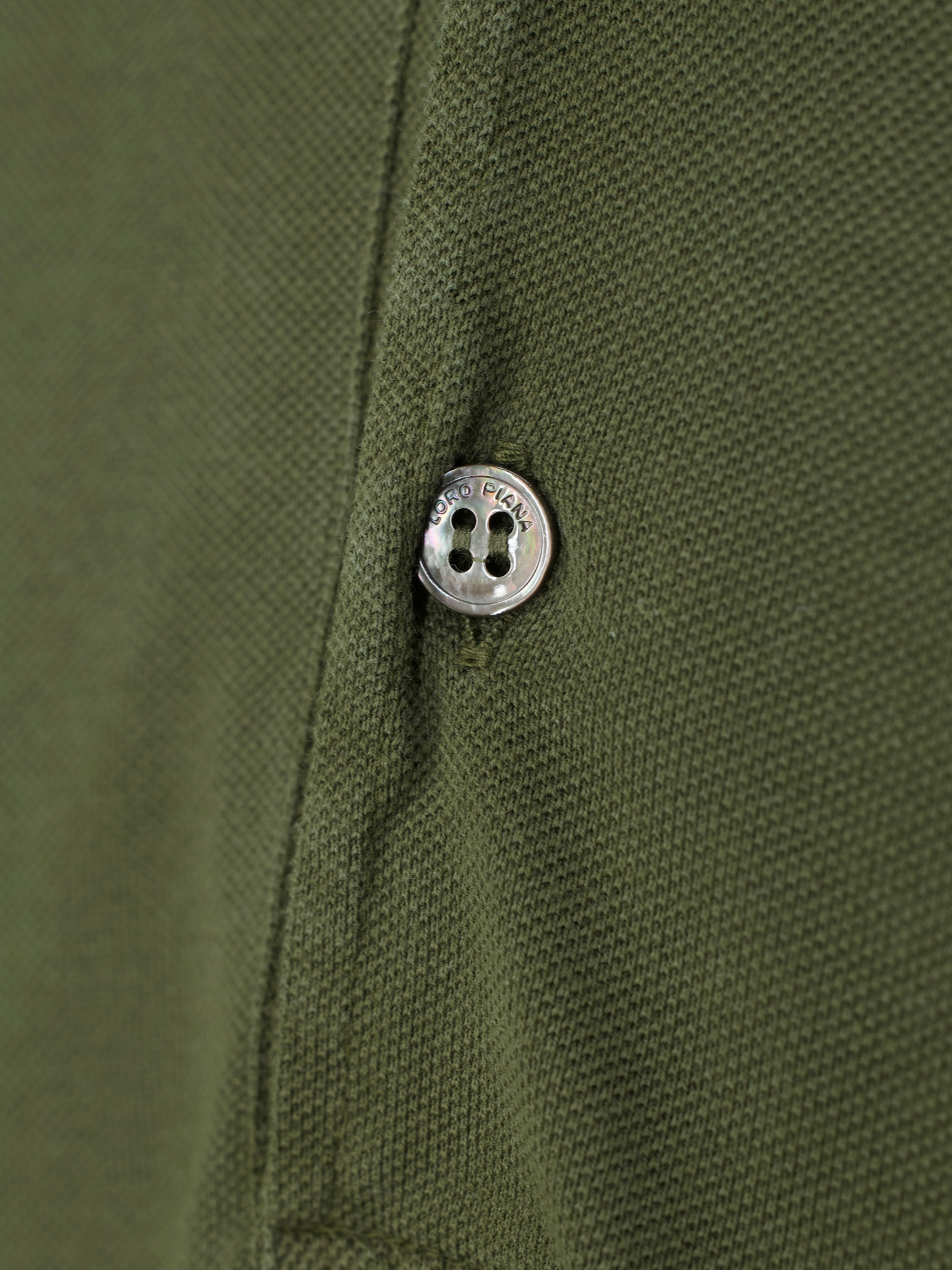 Loro Piana Olive Green Lightweight Cotton-Pique Polo