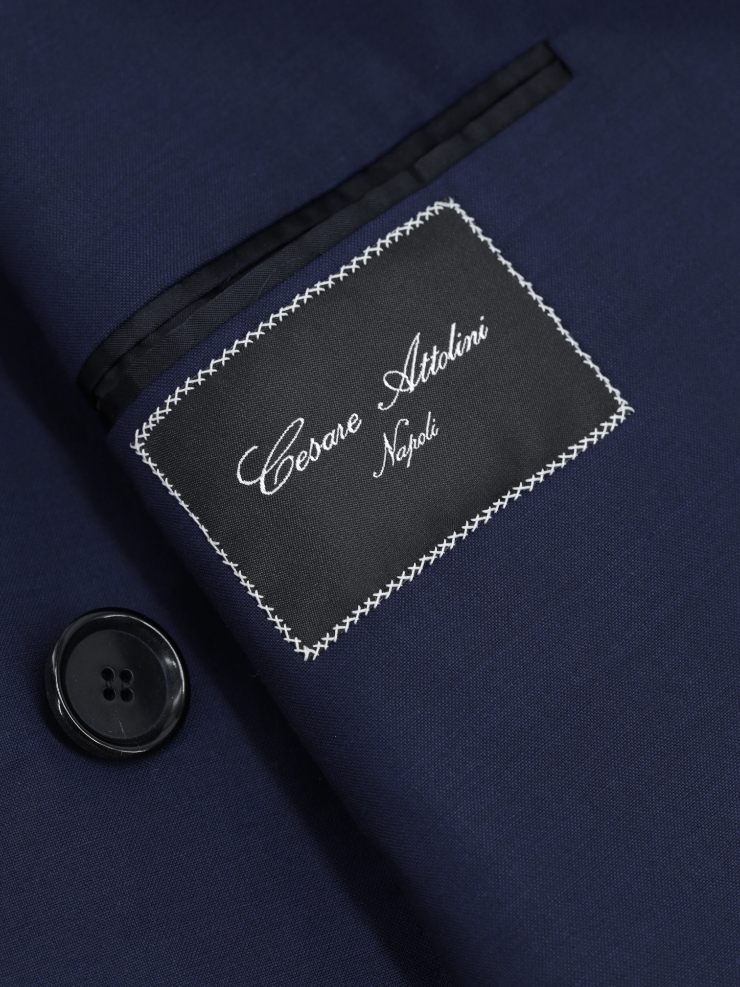 Cesare Attolini Navy Storm-System Wool Carcoat