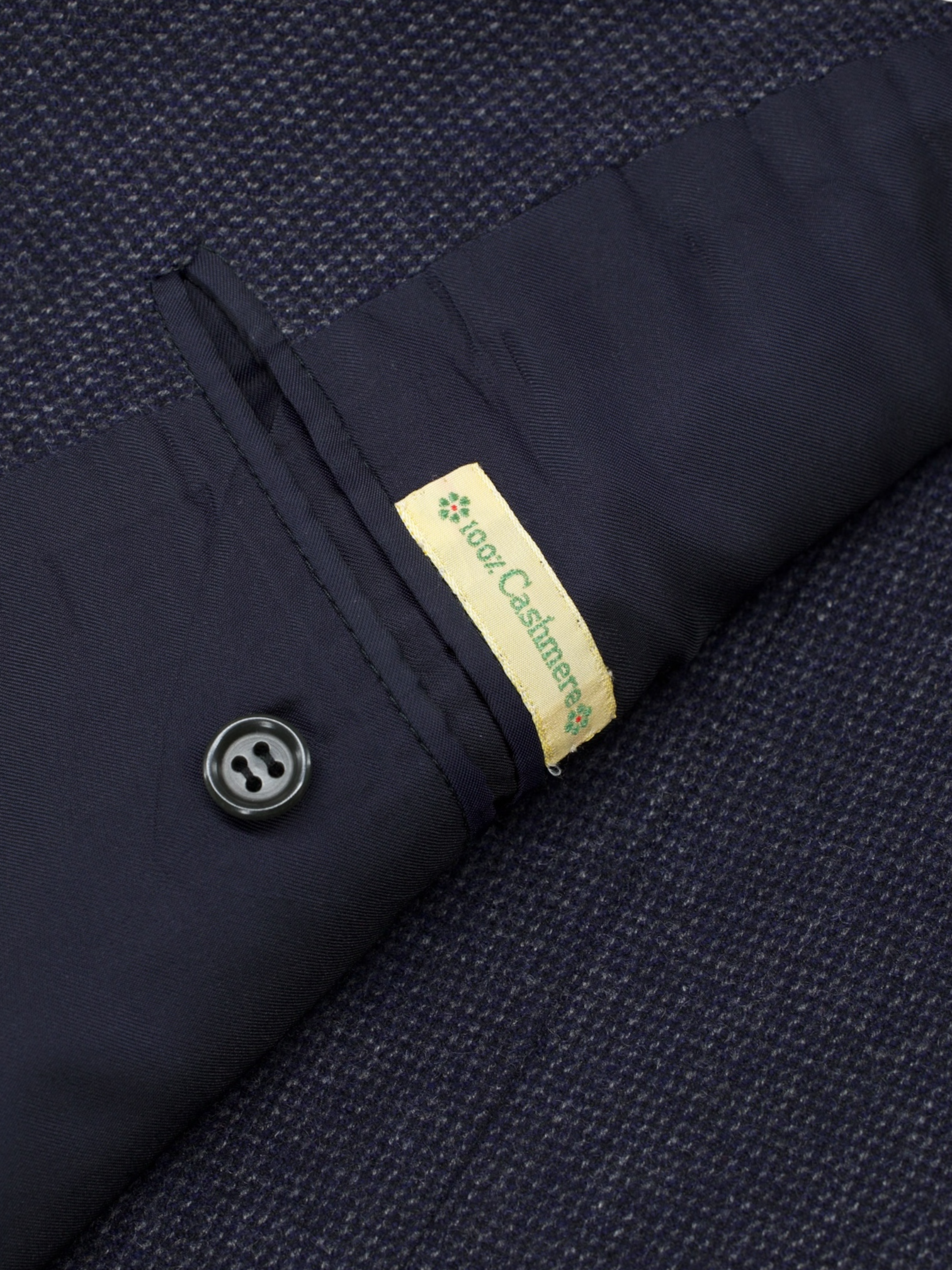 Kiton Dark Blue Pure Cashmere Micro-Pattern Winter Suit