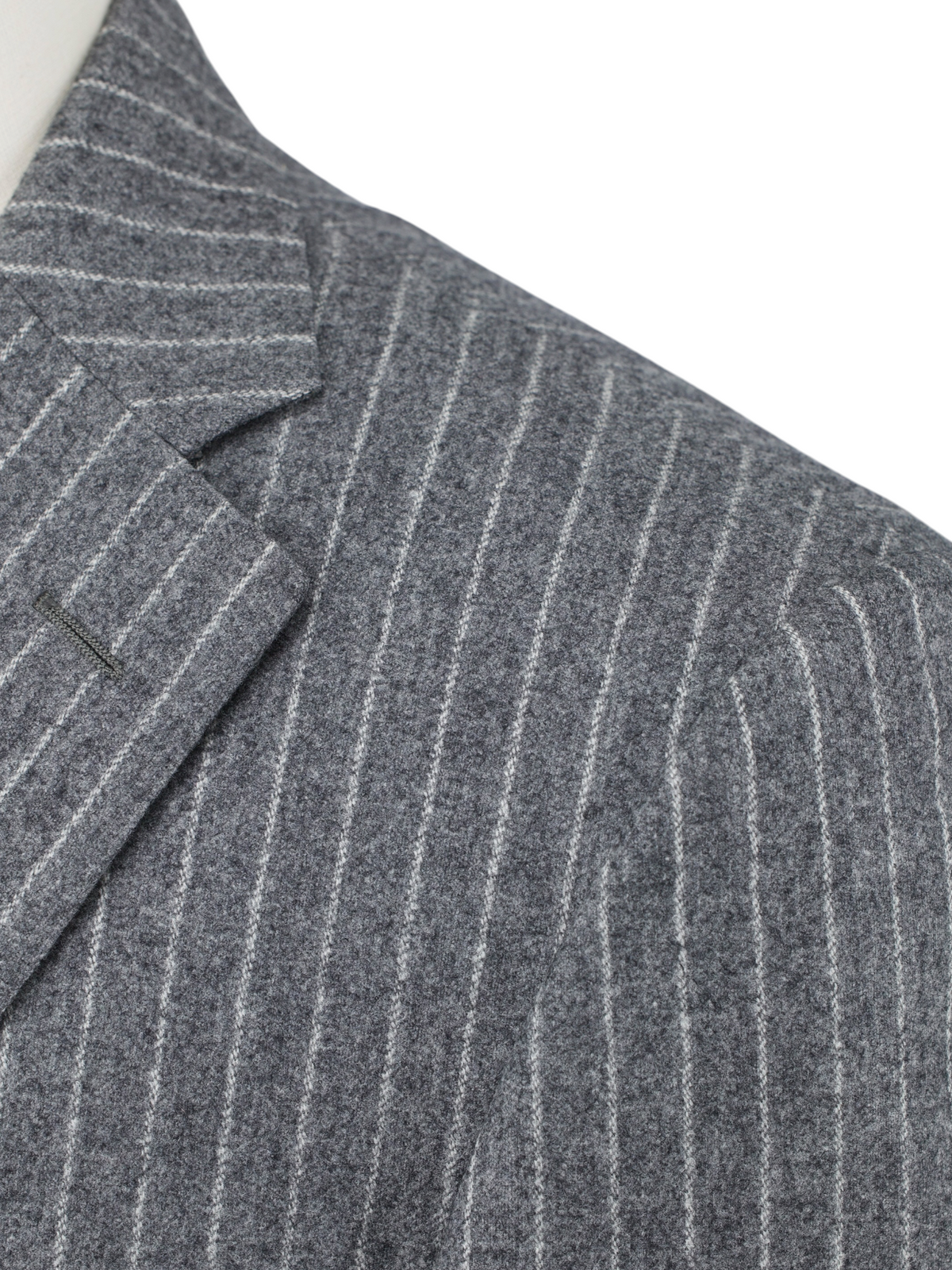 Corneliani Grey Wool-Flannel Classic Pinstripe Winter Suit