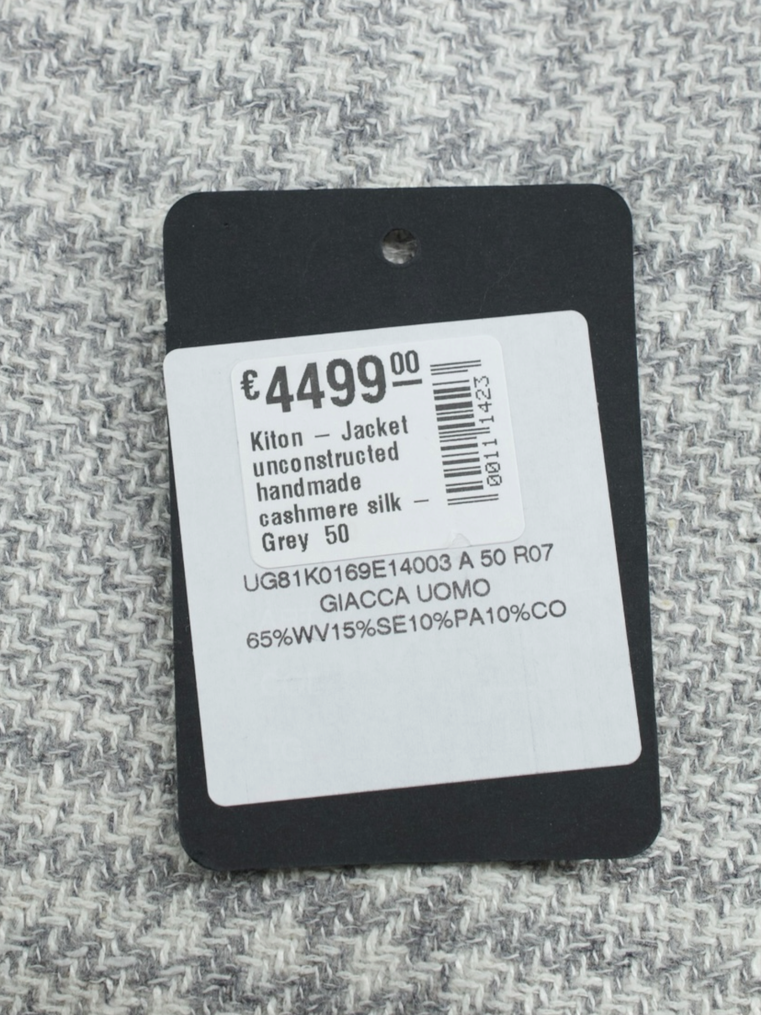 Kiton Grey Wool, Silk, Nylon & Cotton Prince of Wales Jacket