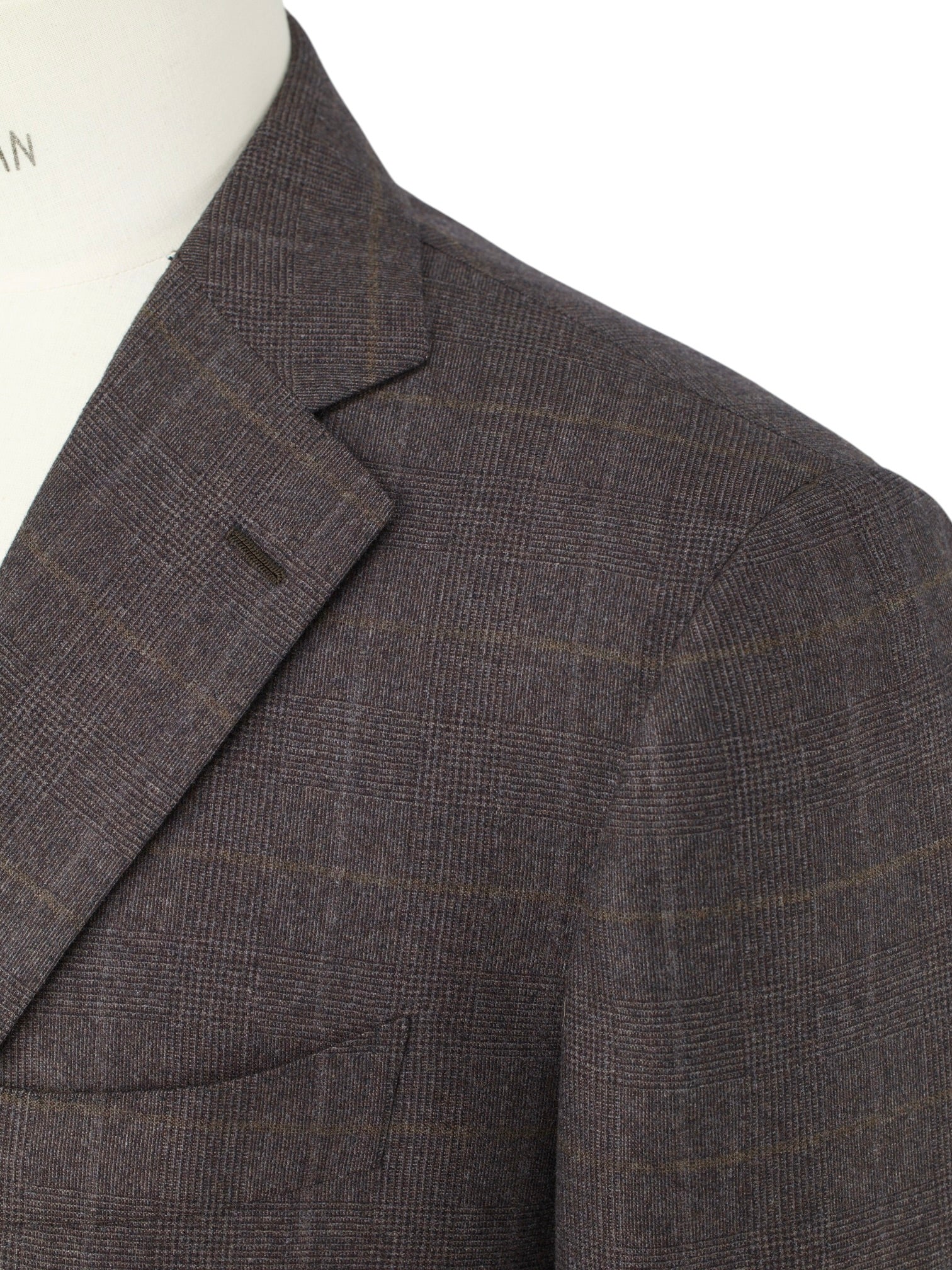Cesare Attolini Dark Taupe Cashmere & Silk Checkered Winter Suit