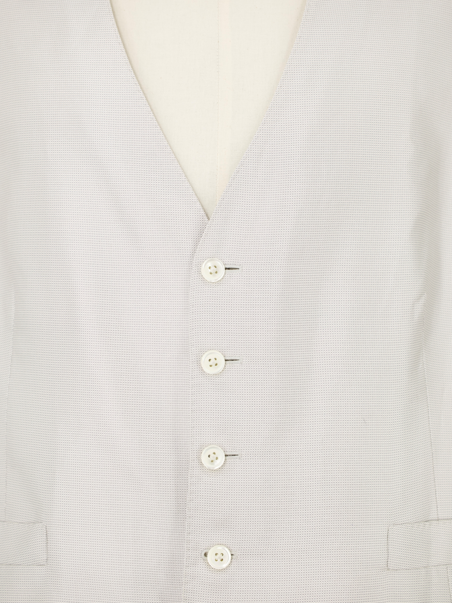 Corneliani Light Grey Pure-Silk Ceremonial Pinpoint Waistcoat