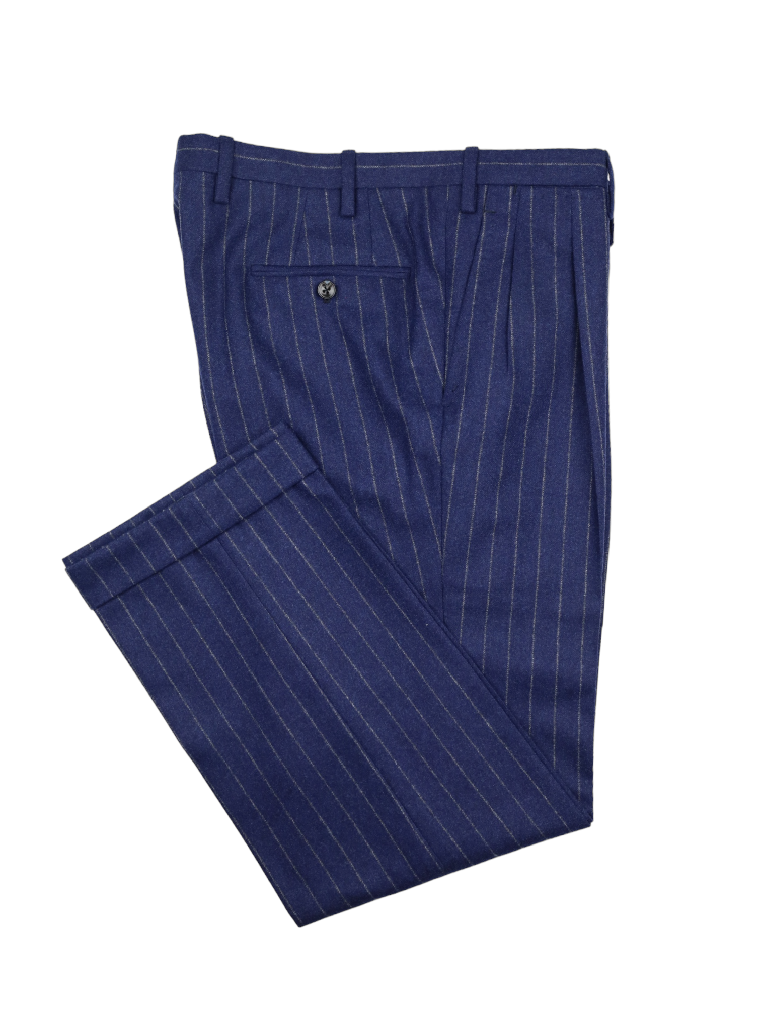 Kiton 3-Piece Blue Flannel Pinstripe Suit