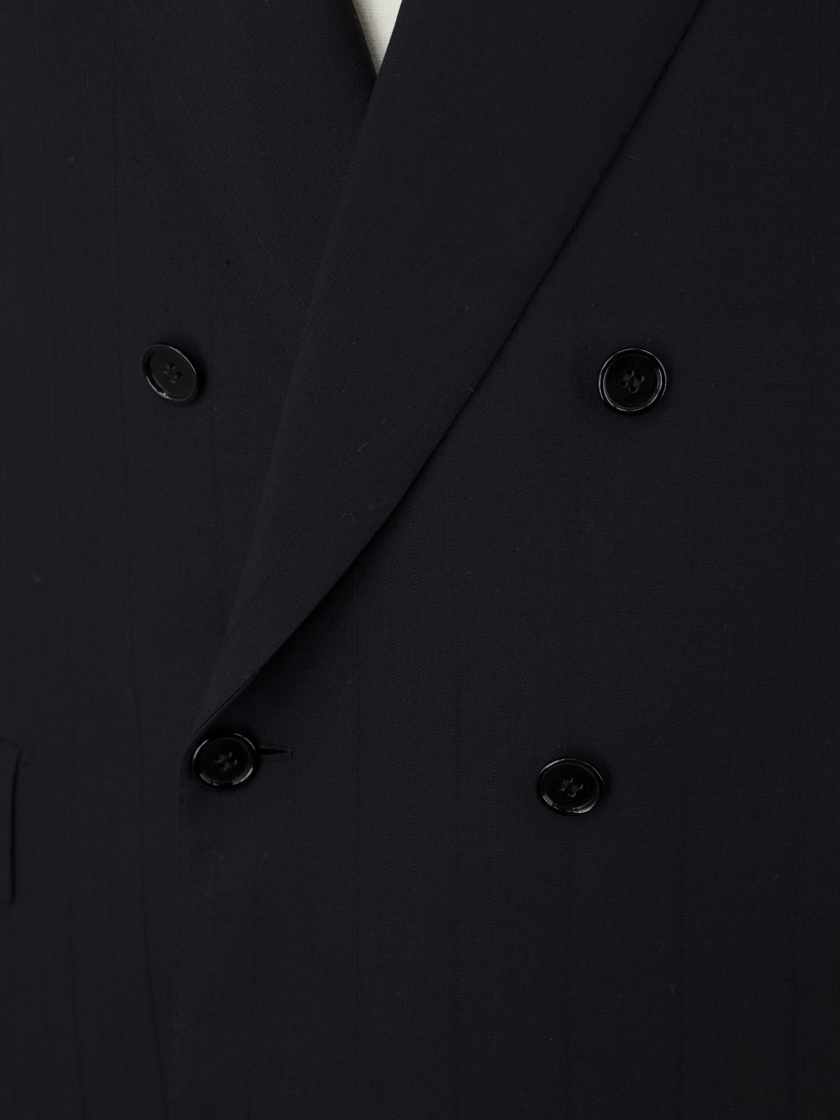 Brioni Black Fine-Wool Vintage Double-Breasted Shadow-Stripe Suit