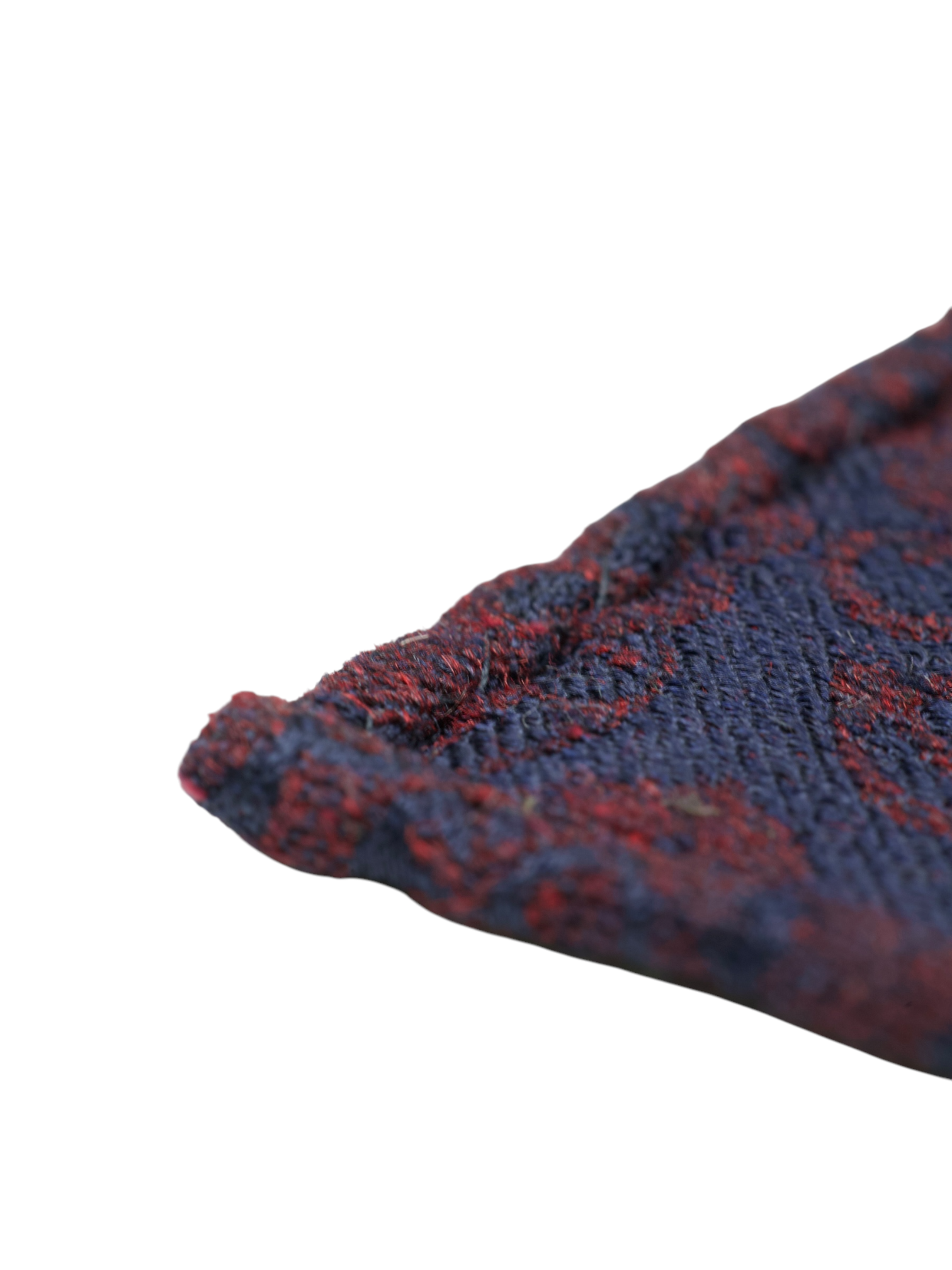 Kiton 5-Fold Navy & Burgundy Handrolled Silk Floral Jacquard Tie