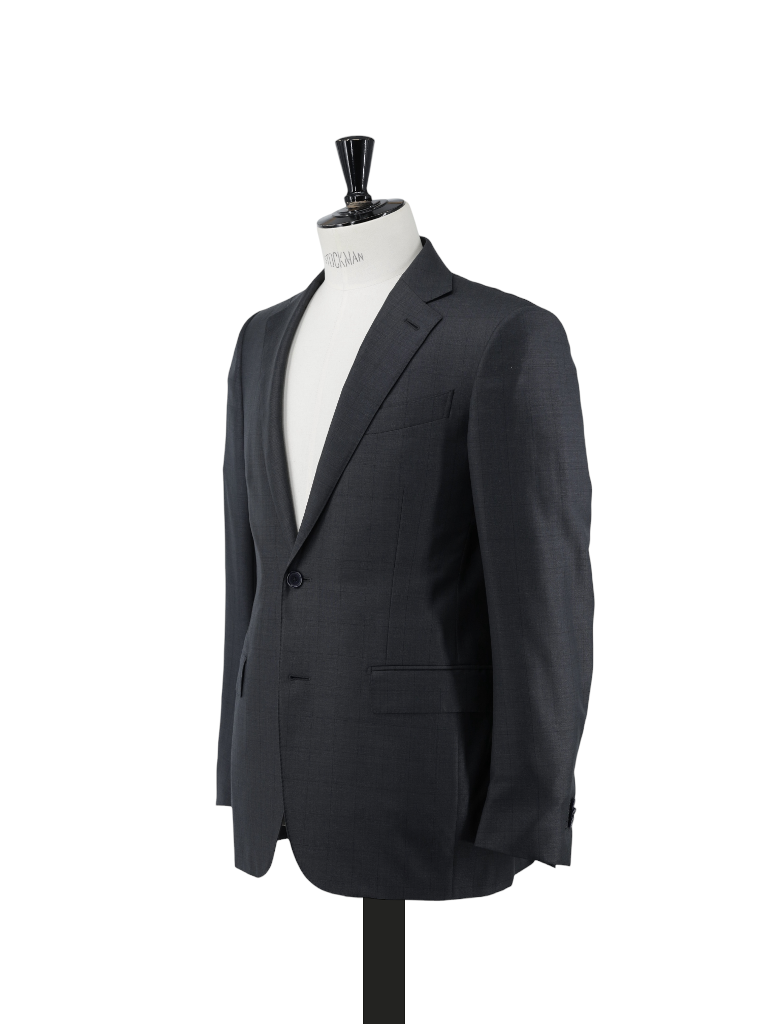 Ermenegildo Zegna Dark Grey Fine-Wool Shadow-Check Mila Suit