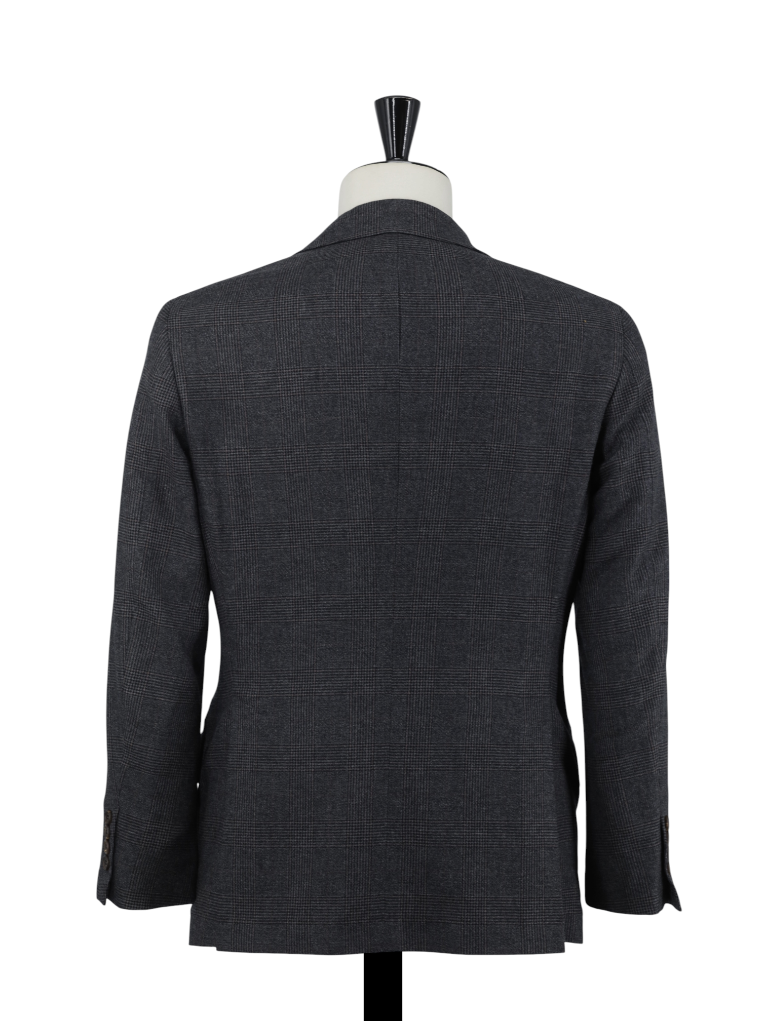 Brunello Cucinelli Grey & Brown Cashmere & Silk Checkered Jacket
