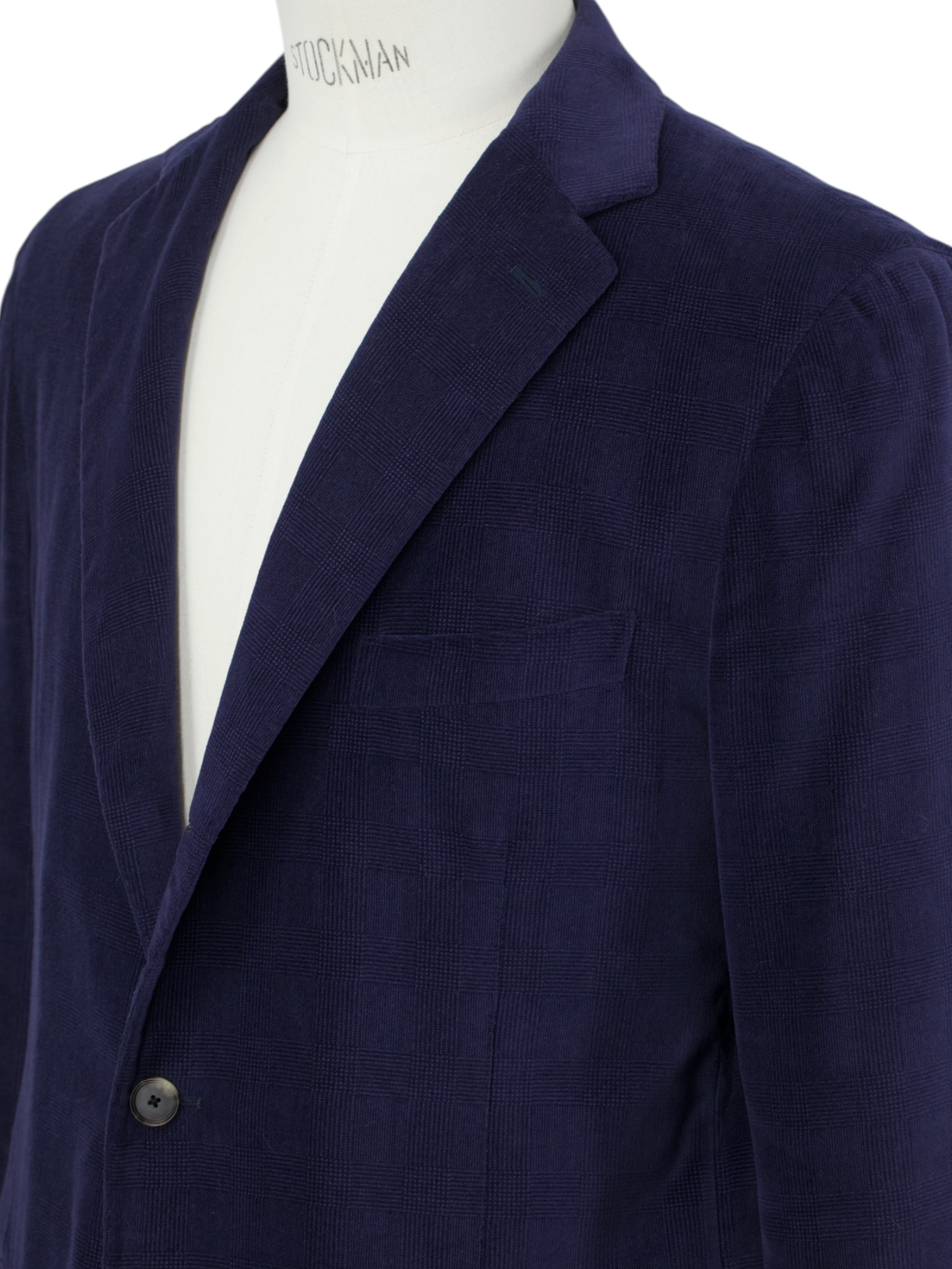 Caruso Dark Purple Pure Cotton-Velvet Shadow-Check Jacket
