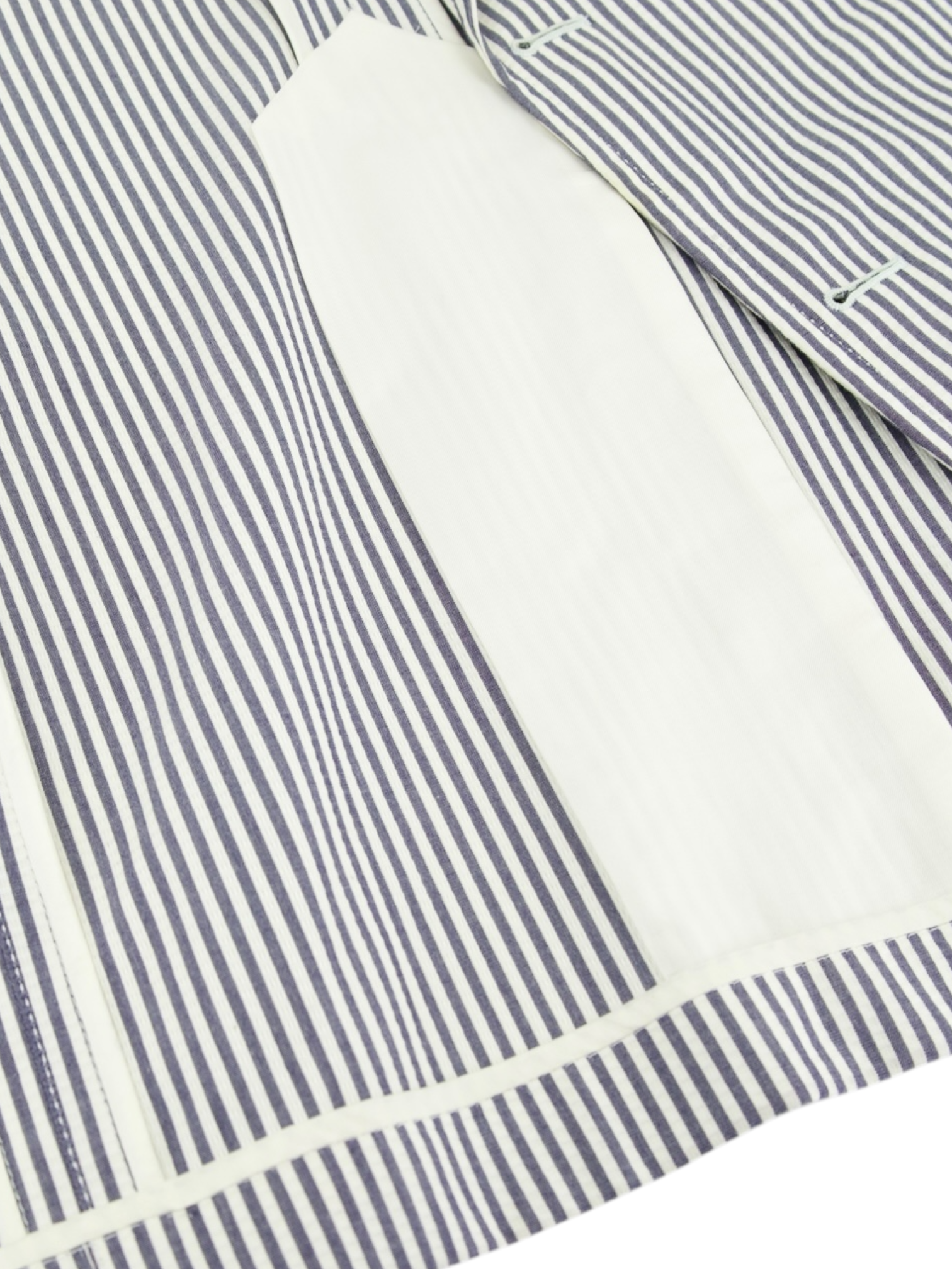 Tom Ford White & Blue Cotton Seersucker Pinstripe Spencer Jacket