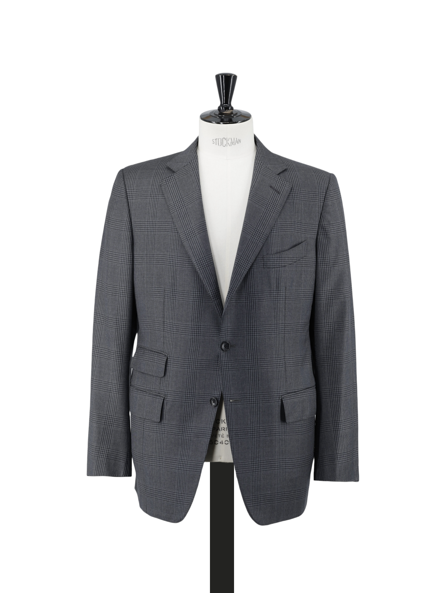 Tom Ford Dark Grey Fine-Wool Checkered Regency Suit