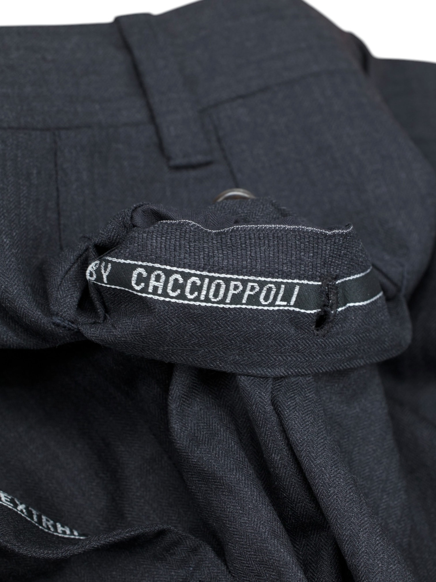 Sartoria Voglio Dark Grey Tasmanian-Wool Micro-Herringbone Sartorial Trousers