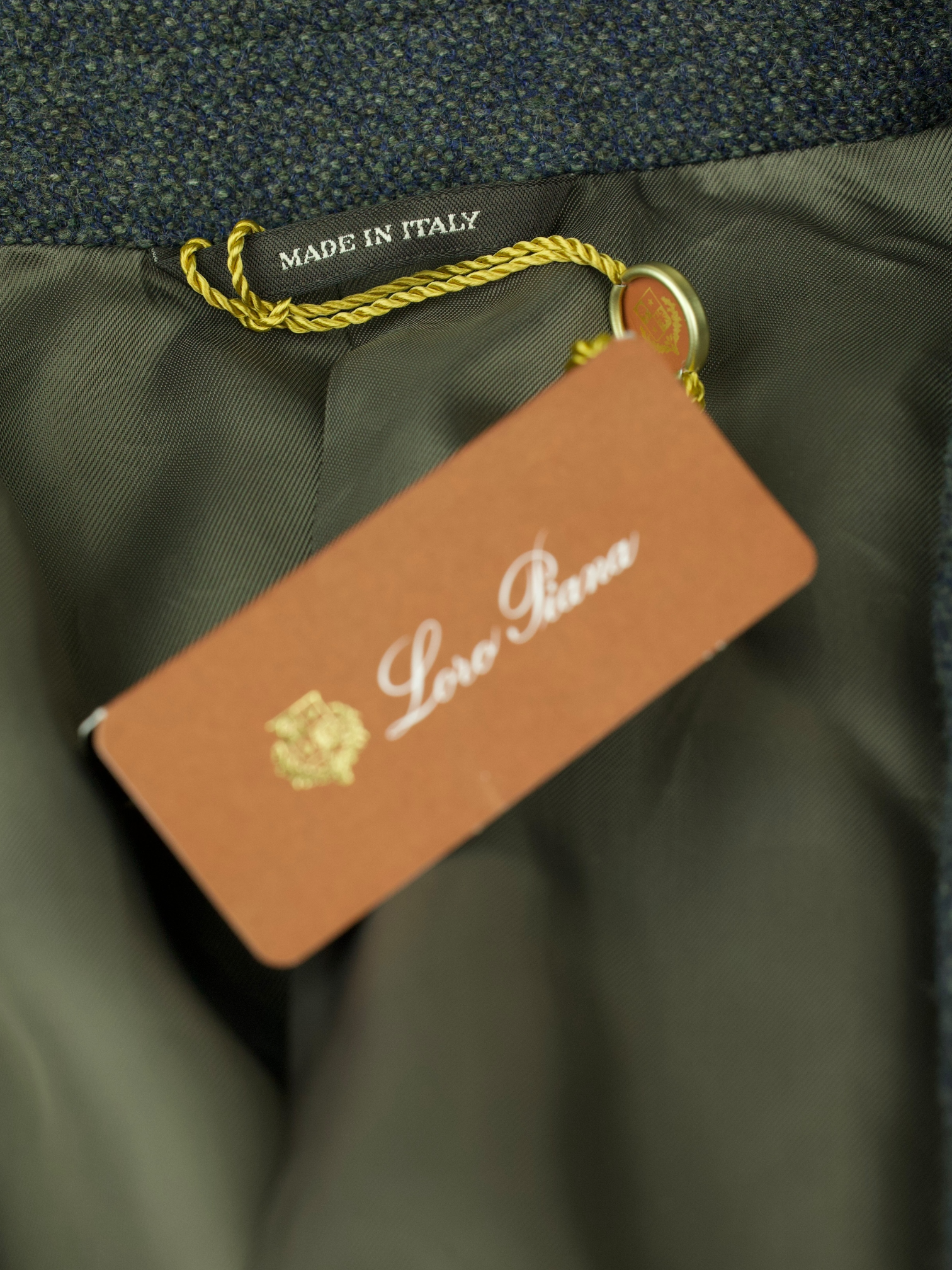 Loro Piana Steel Grey Cashmere, Wool & Stretch Bicolor Micro-Pattern Jacket