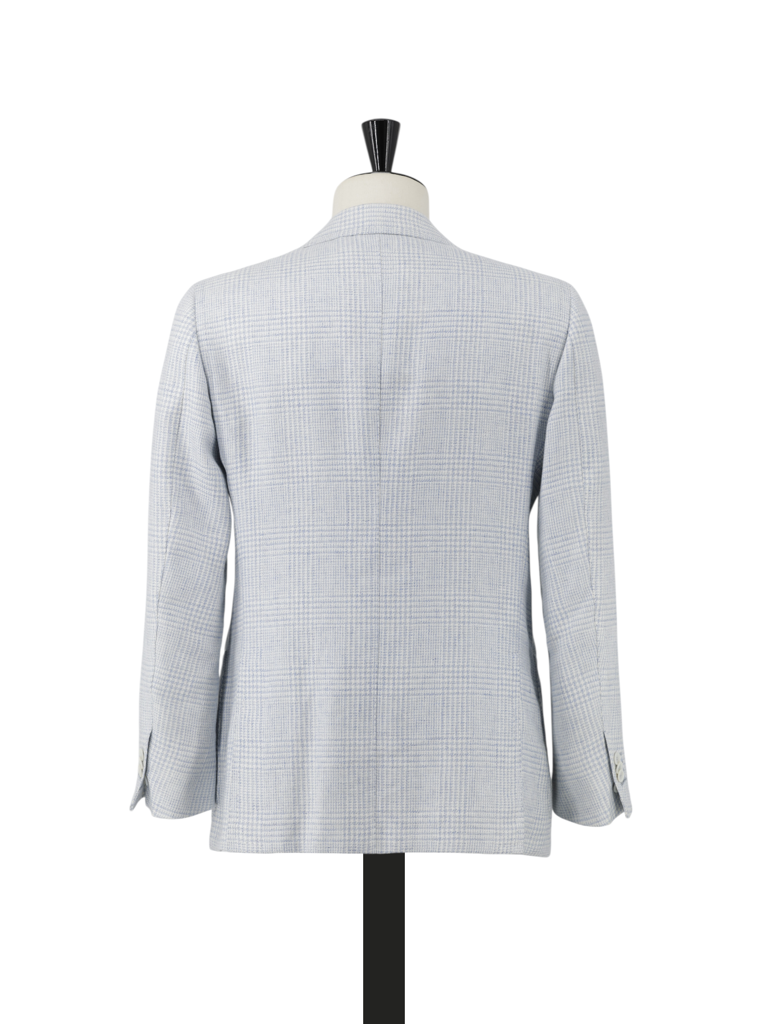 Cesare Attolini Ice Blue Wool & Linen Prince of Wales Jacket