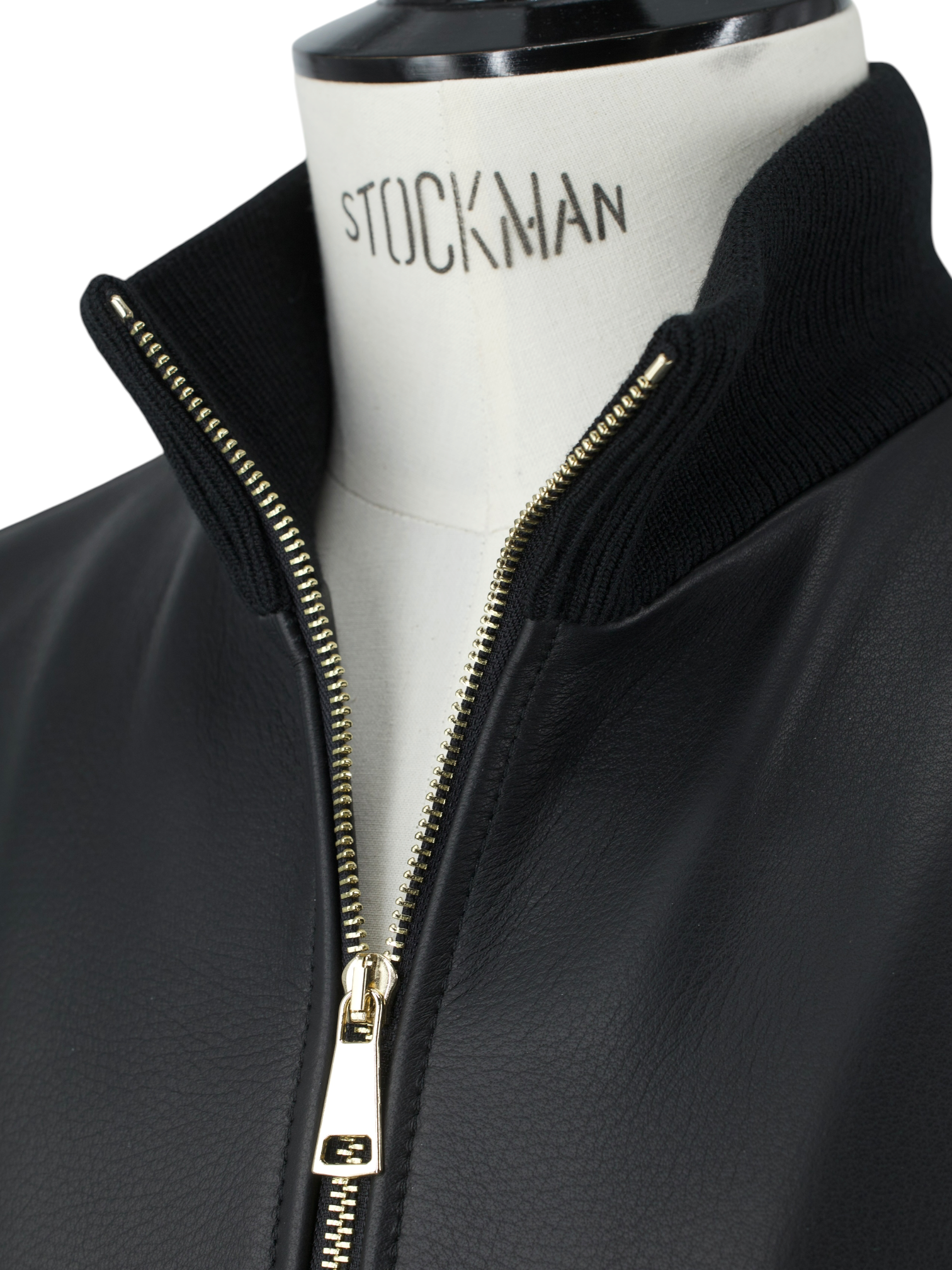 Valstar Black Deerskin & Cashmere-Award Lining Zip-Up Jacket