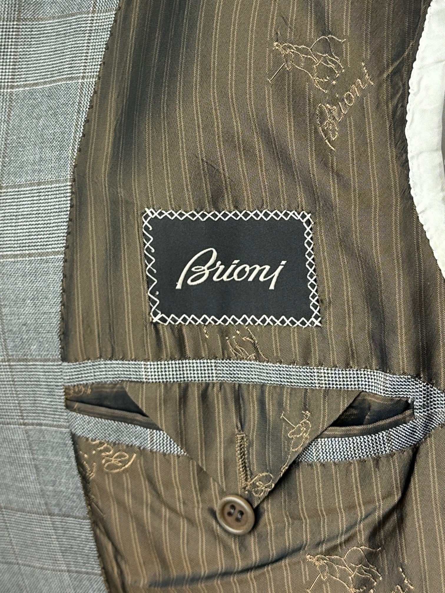 Brioni Grey Senato Prince of Wales Jacket