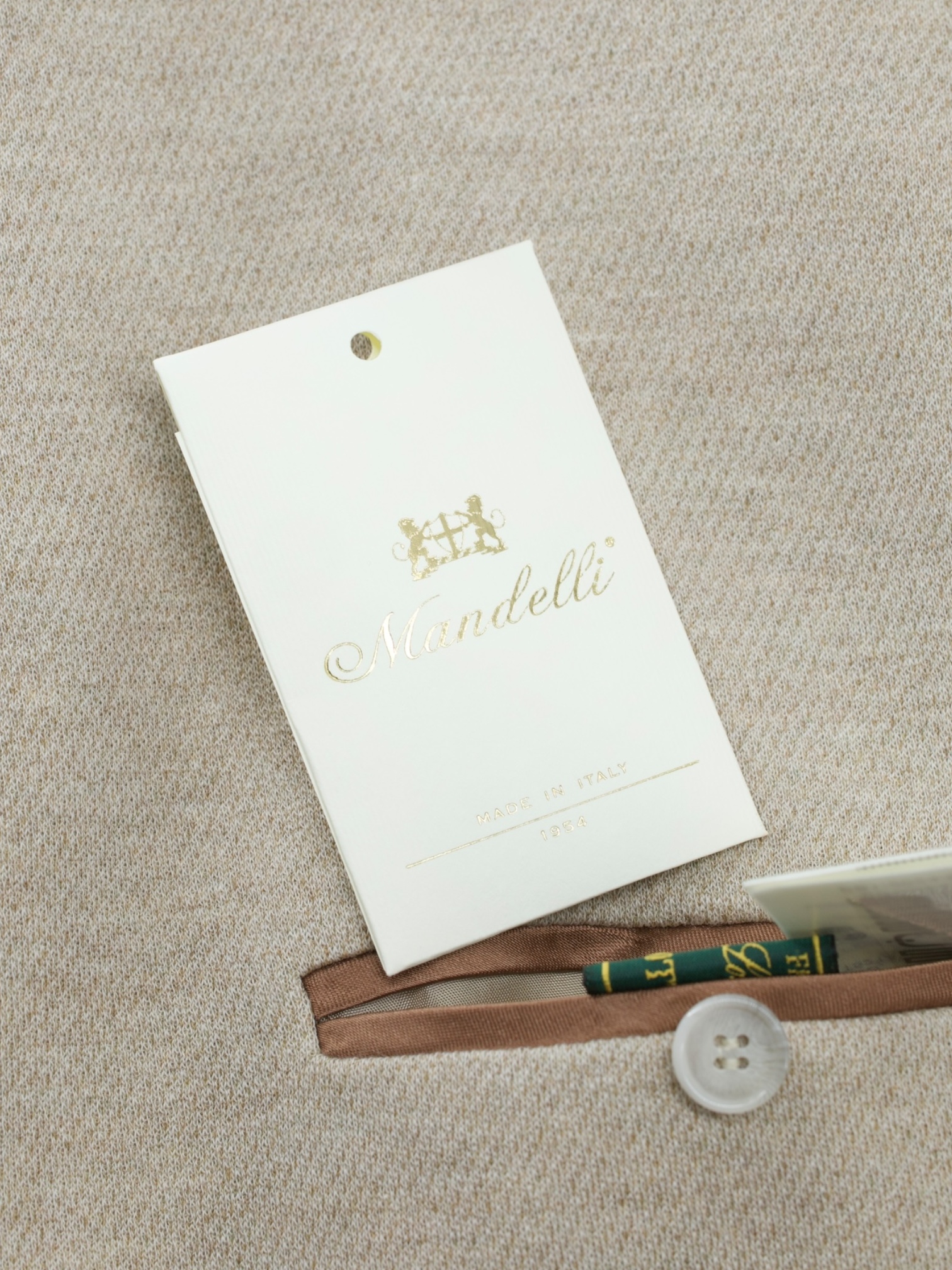 Mandelli Sand Wool & Cotton Knitted Jacket