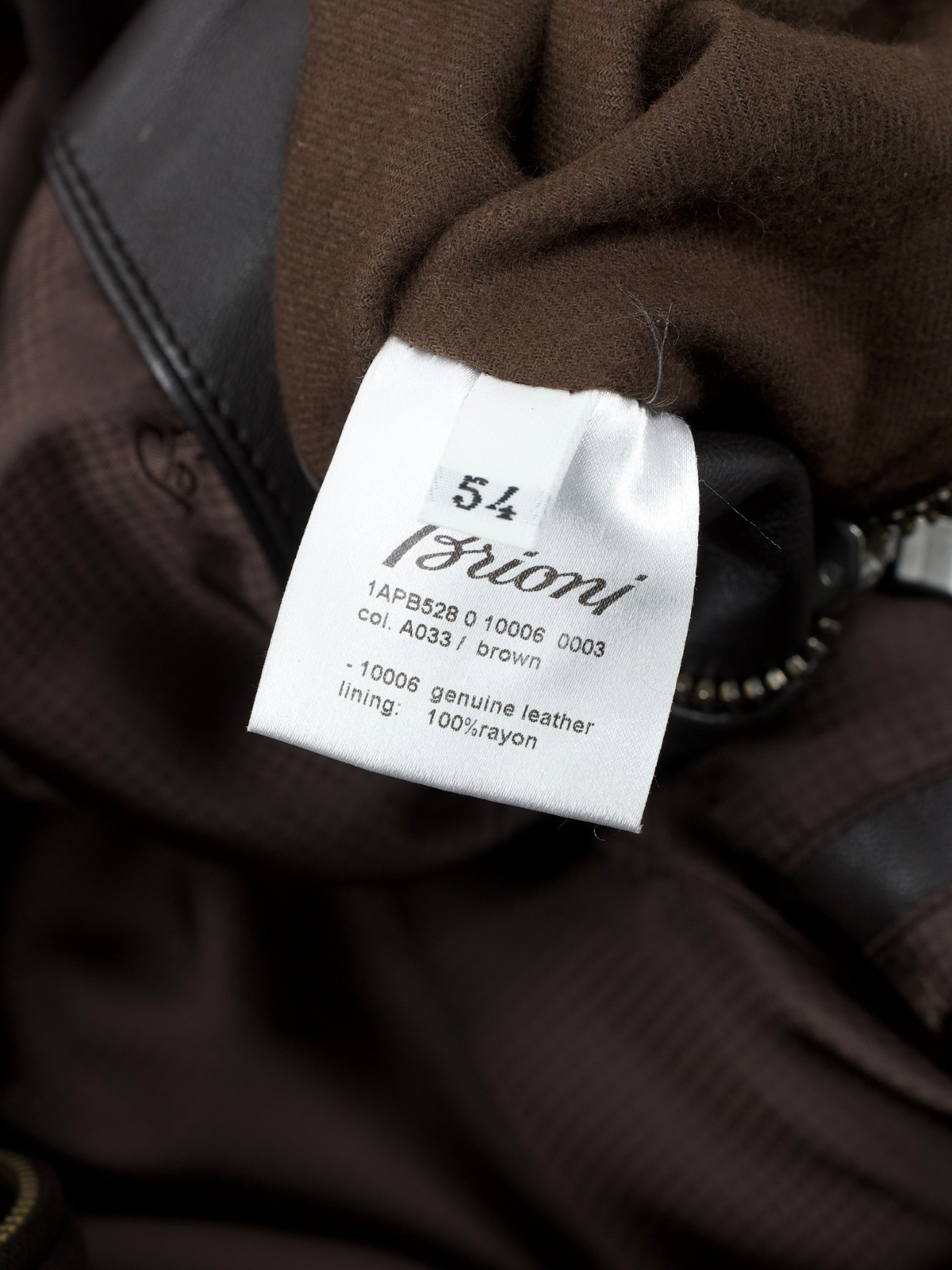 Brioni Dark Brown Deerskin Grain Leather Coat