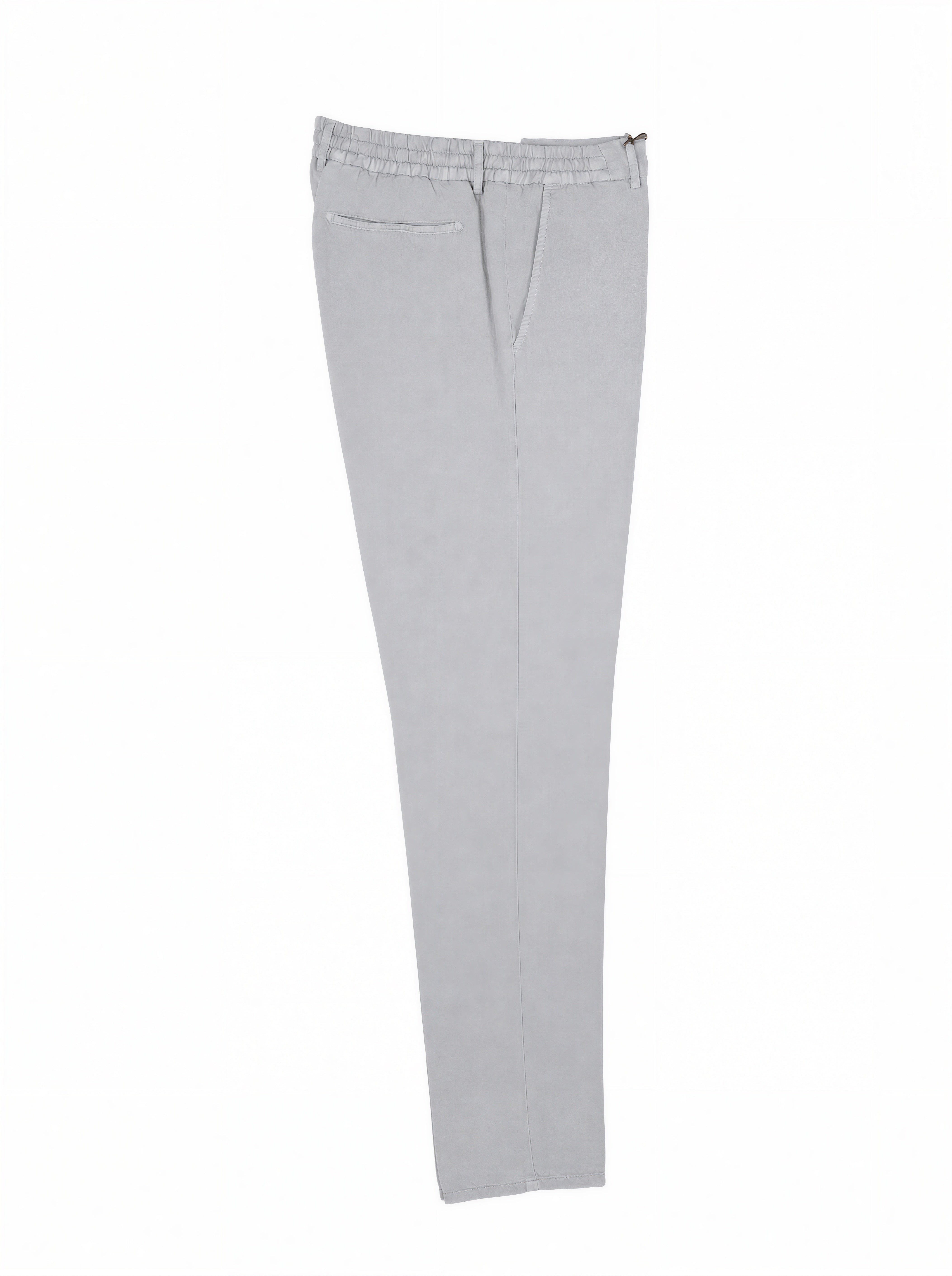 Berwich Light Grey Lyocell & Linen Drawstring Trousers