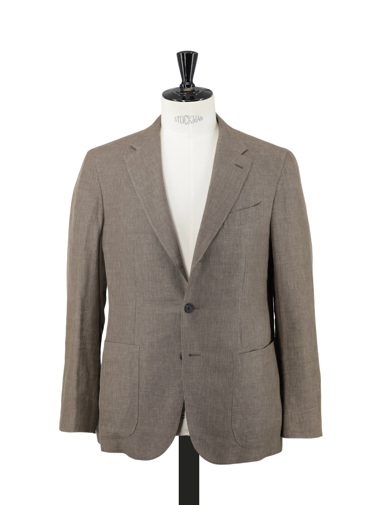 Caruso Light Brown Wool, Linen & Silk Micro-Pattern Tosca Jacket