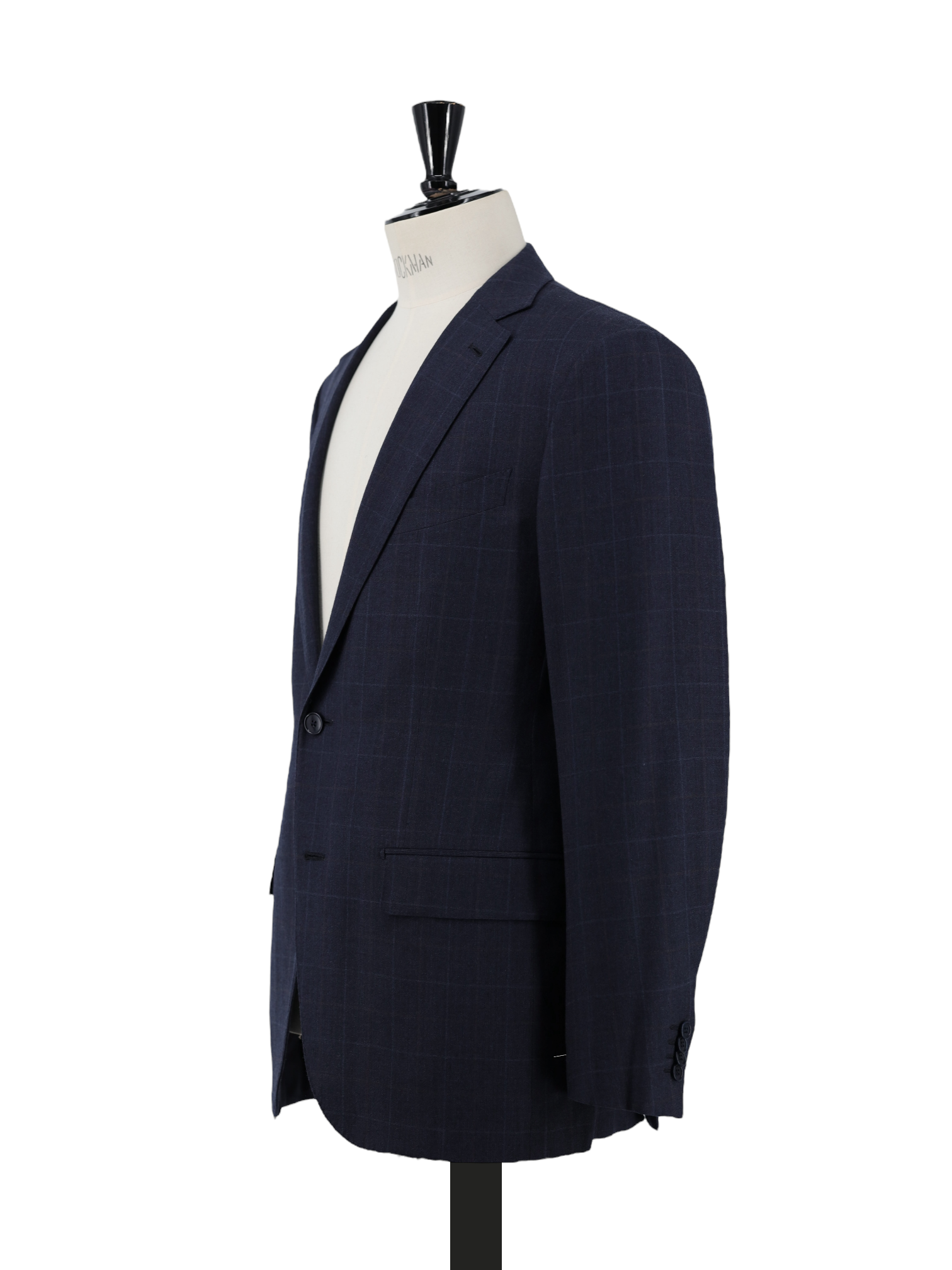 Ermenegildo Zegna Dark Blue Wool & Silk Windowpane Milano Easy Suit