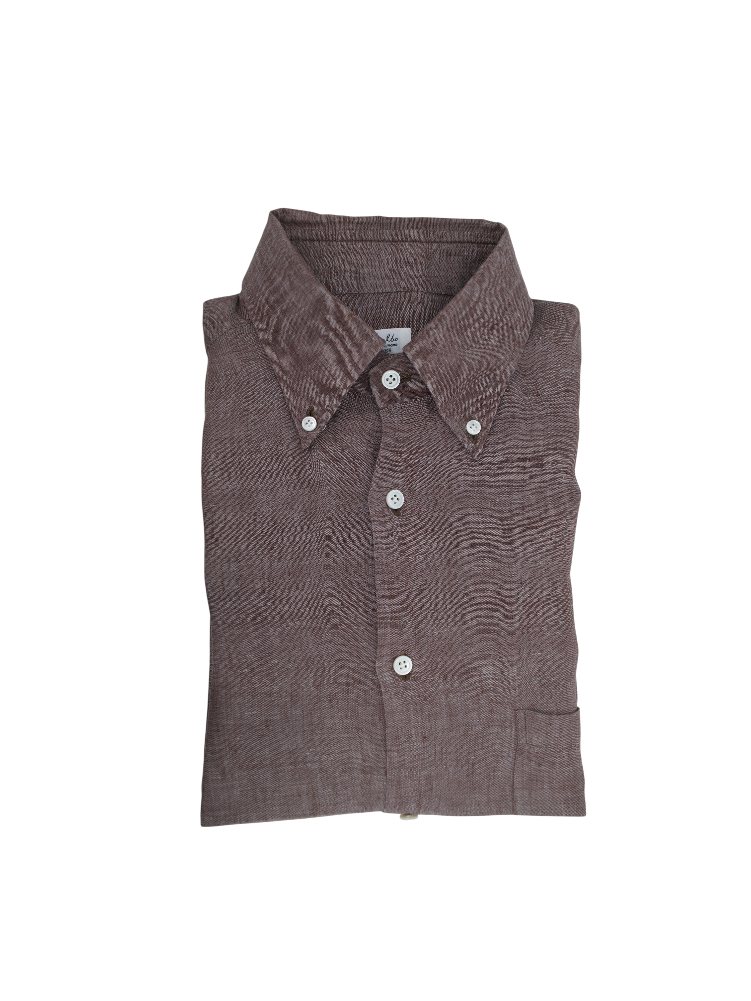 Fralbo Napoli Dusty Brown Pure Linen Button-Down Summer Shirt