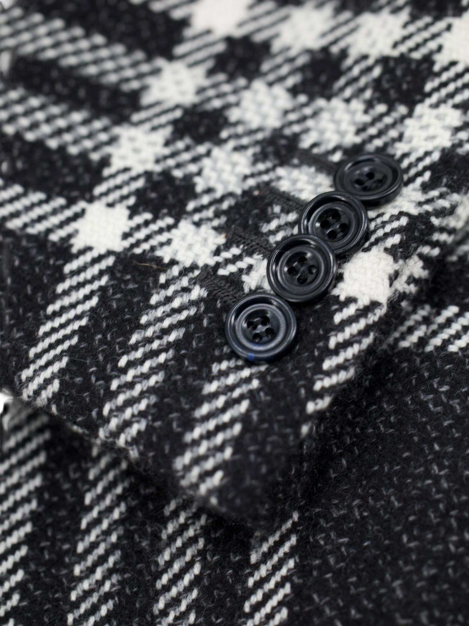 Kiton Black & White Pure Cashmere Tartan Check Jacket