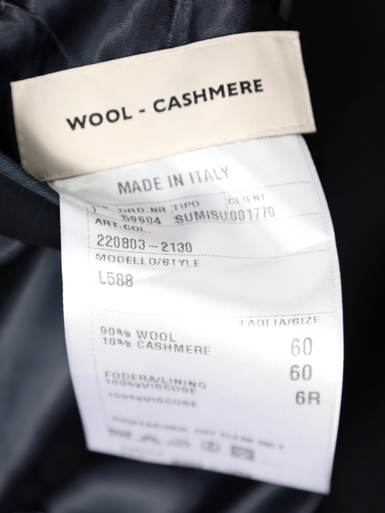 Caruso Navy Wool & Cashmere Herringbone Polo Coat