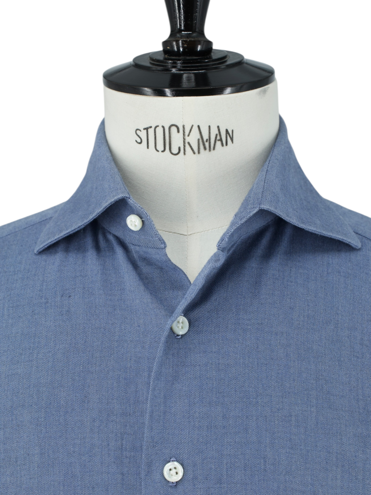 Cesare Attolini Blue Handmade Cotton-Twill Shirt