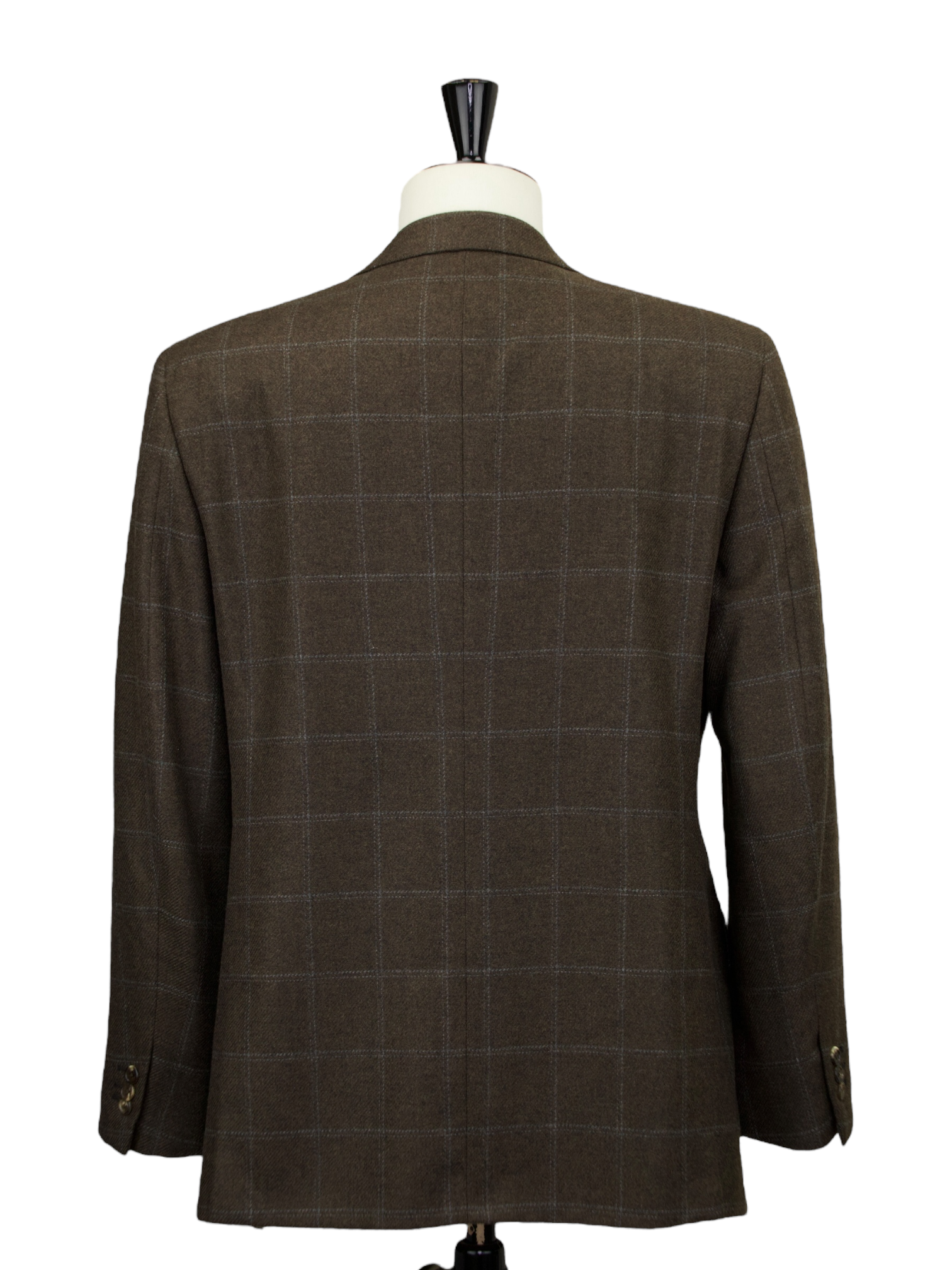 Brioni Chocolate Brown Pure Cashmere Windowpane "Nomentano" Jacket