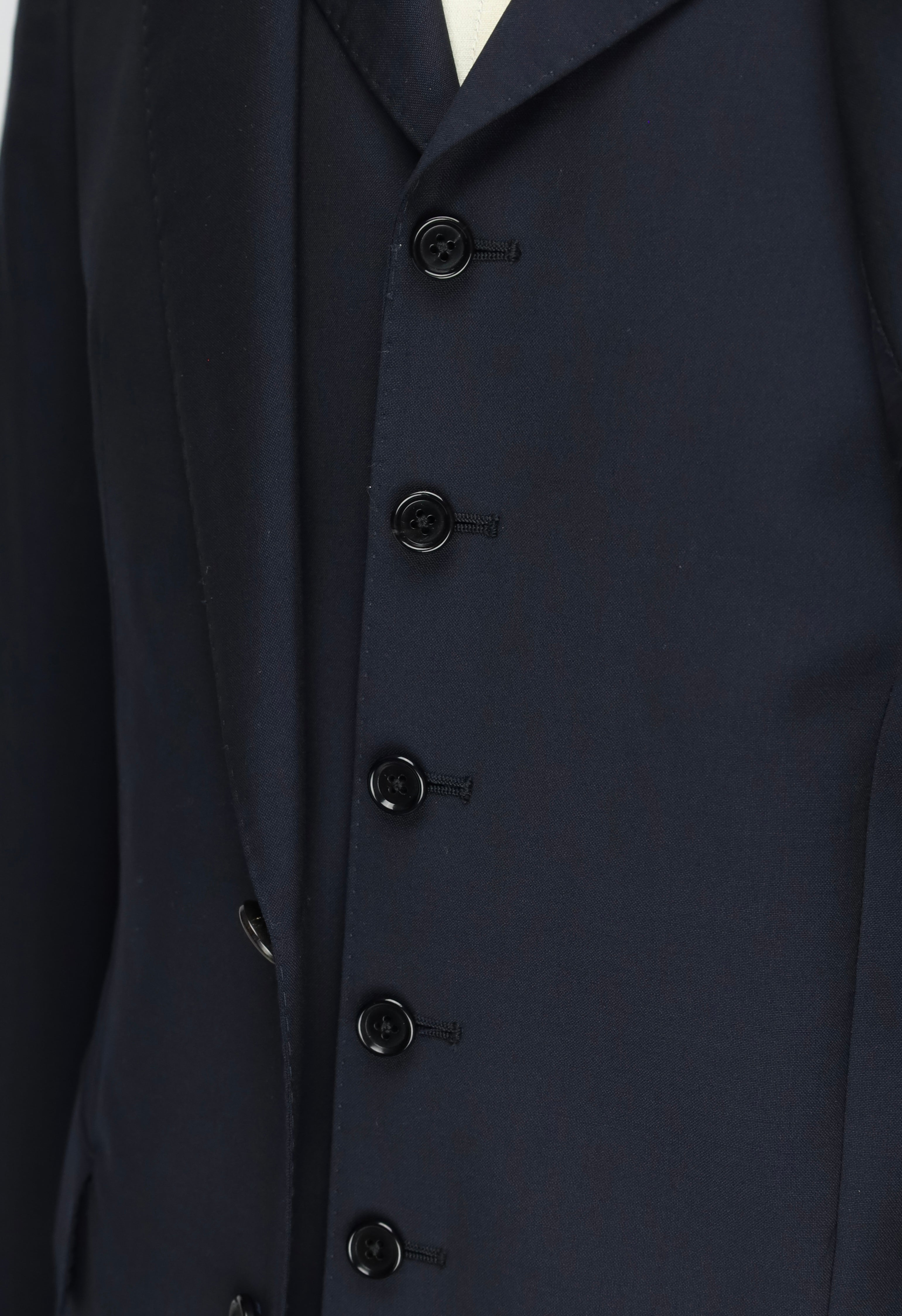 Caruso Navy 3-Piece Wool & Mohair Suit