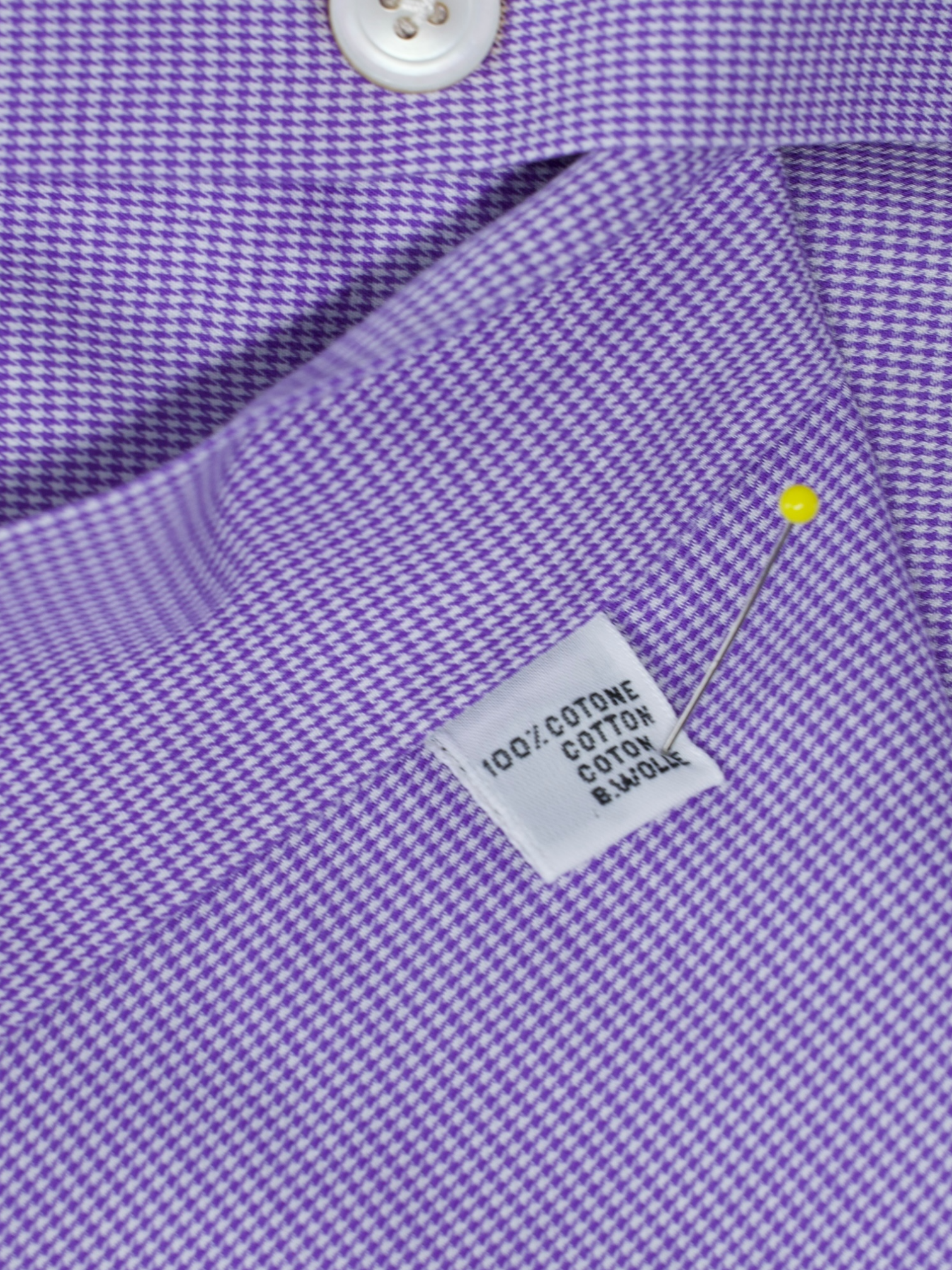 Kiton Lilac Purple Pure Cotton Micro-Check Shirt