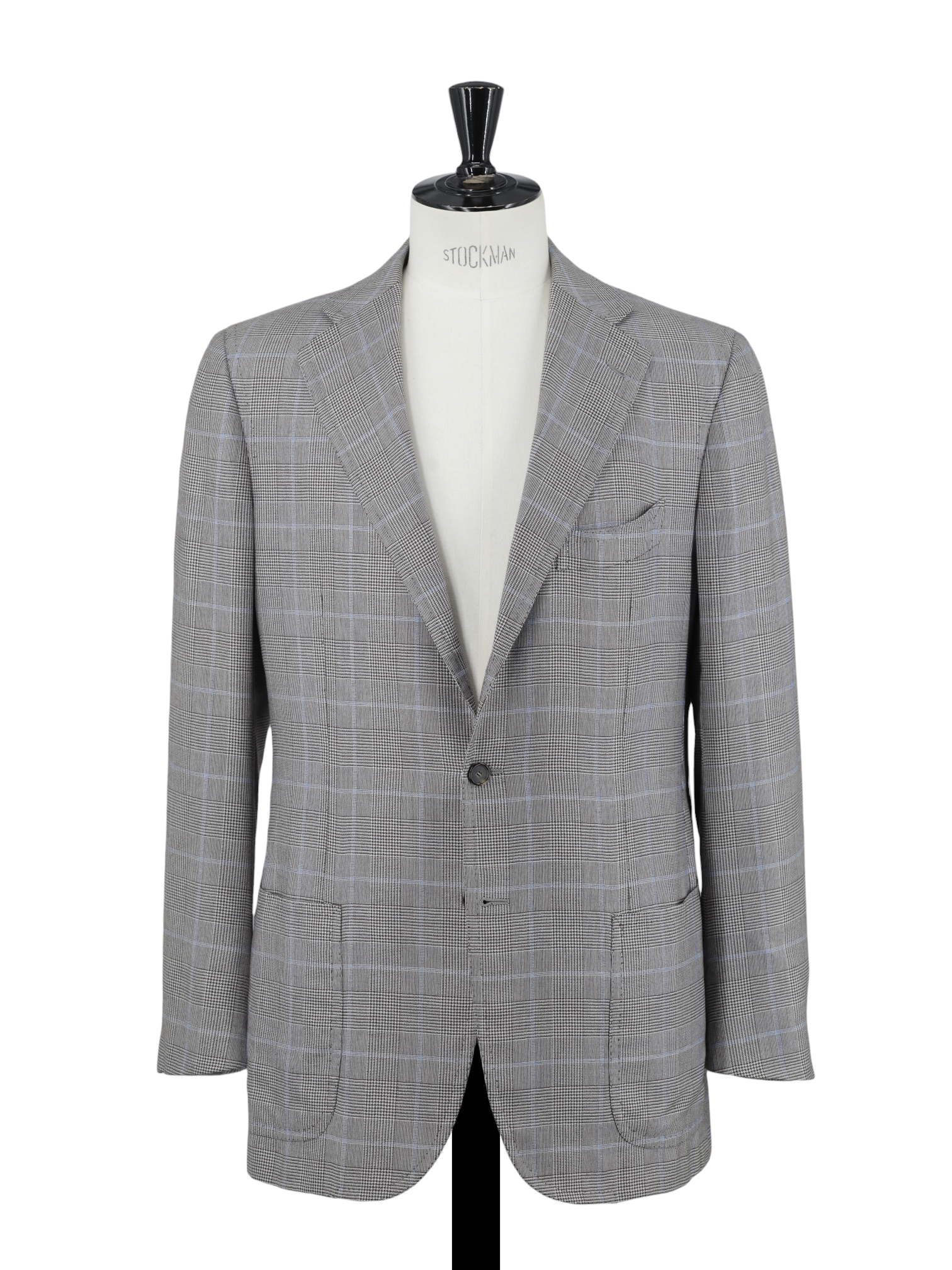 Cesare Attolini Taupe & Light Blue Cashmere & Silk Prince of Wales Jacket