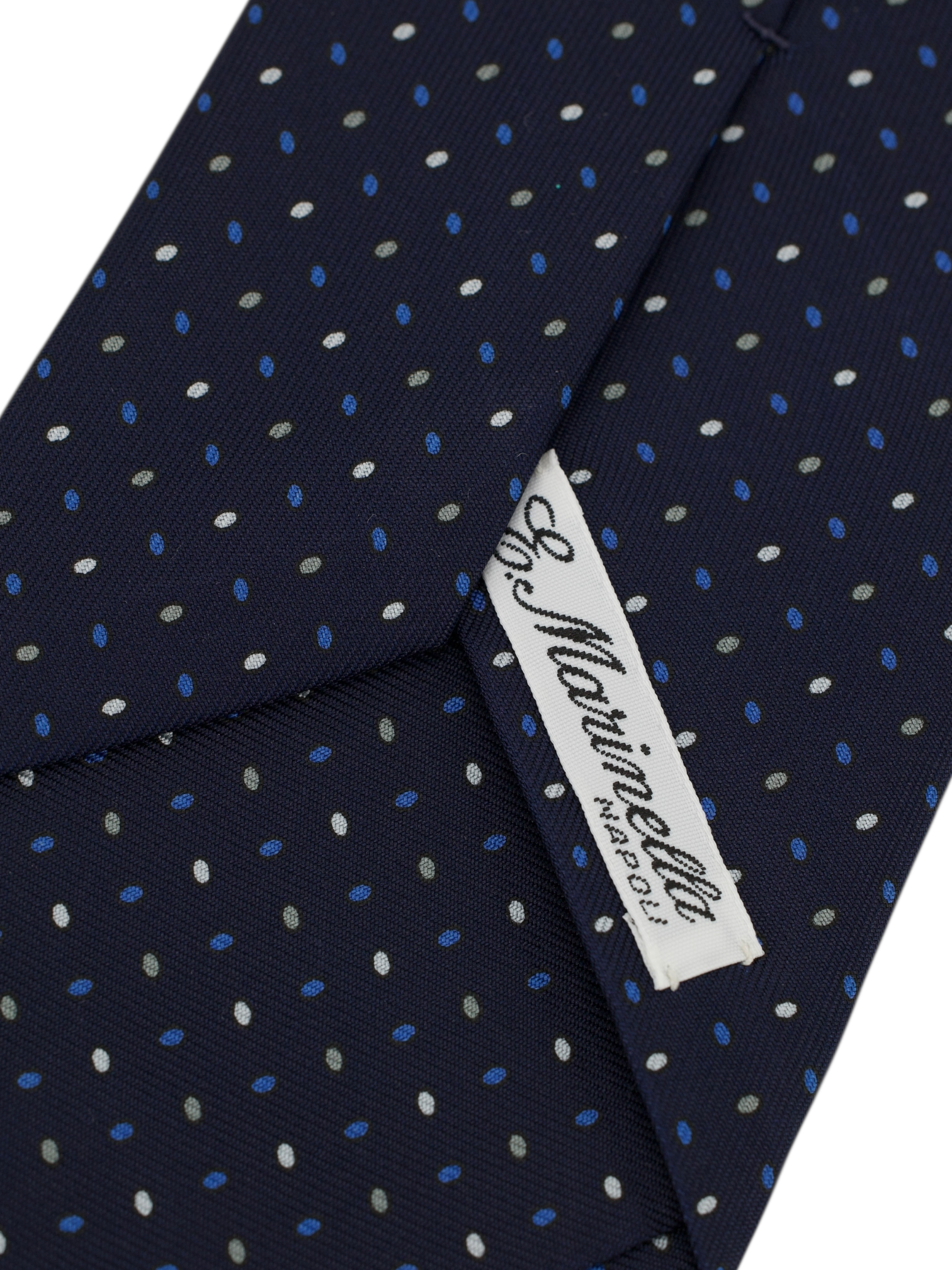 E.Marinella Navy & Light Blue Silk Geometric Tie