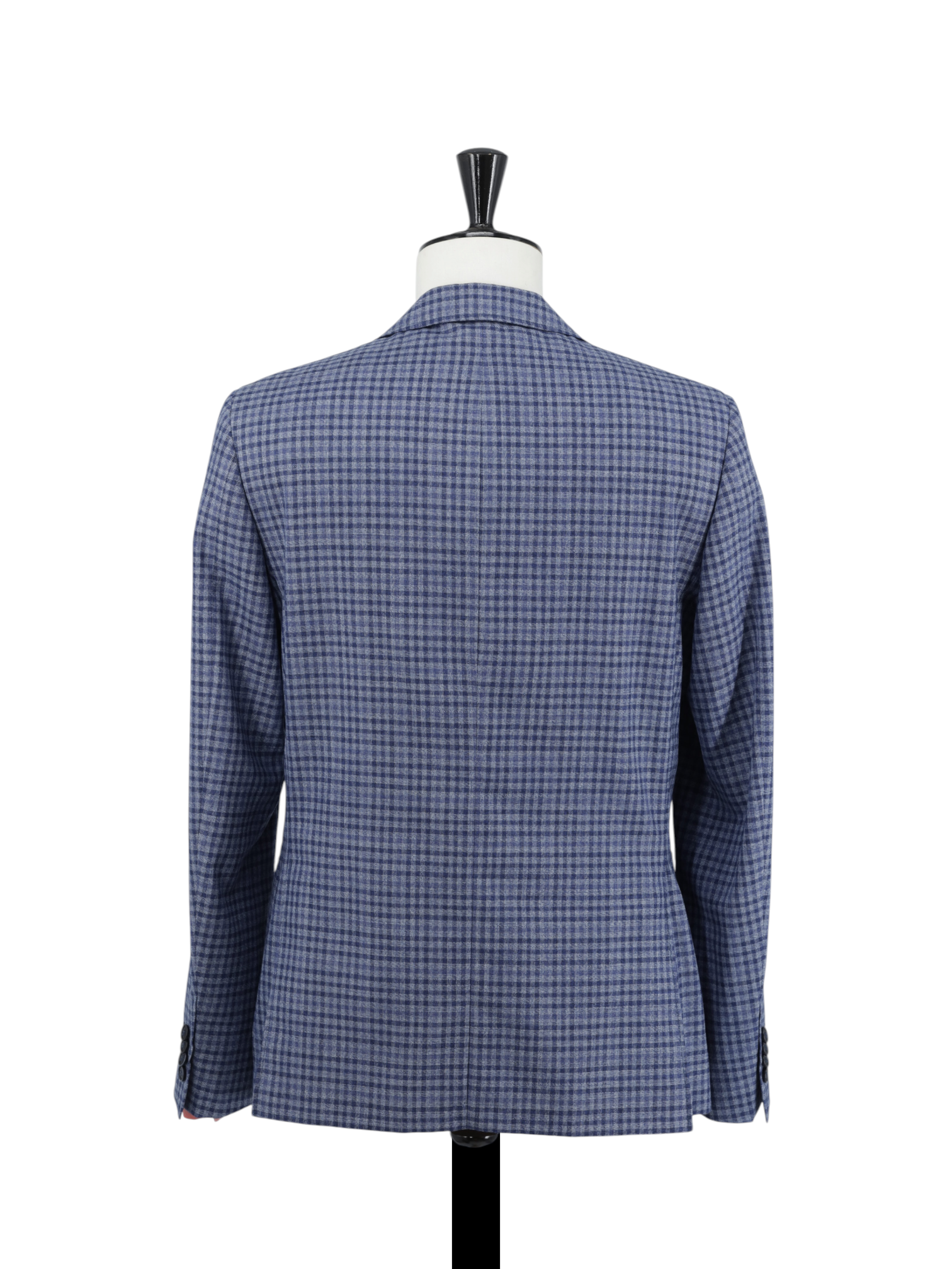Canali Blue & Grey Lightweight-Wool Gingham-Check Jacket