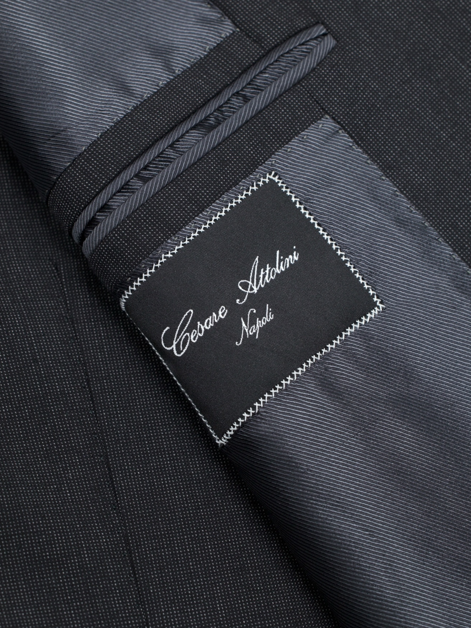 Cesare Attolini Dark Grey Super 170's Pinpoint Suit