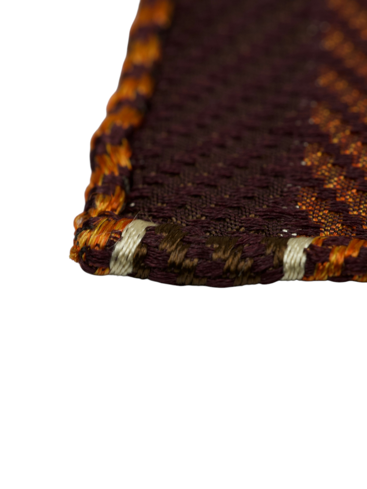Kiton 5-Fold Burnt Orange & Brown Handrolled Silk Striped Tie