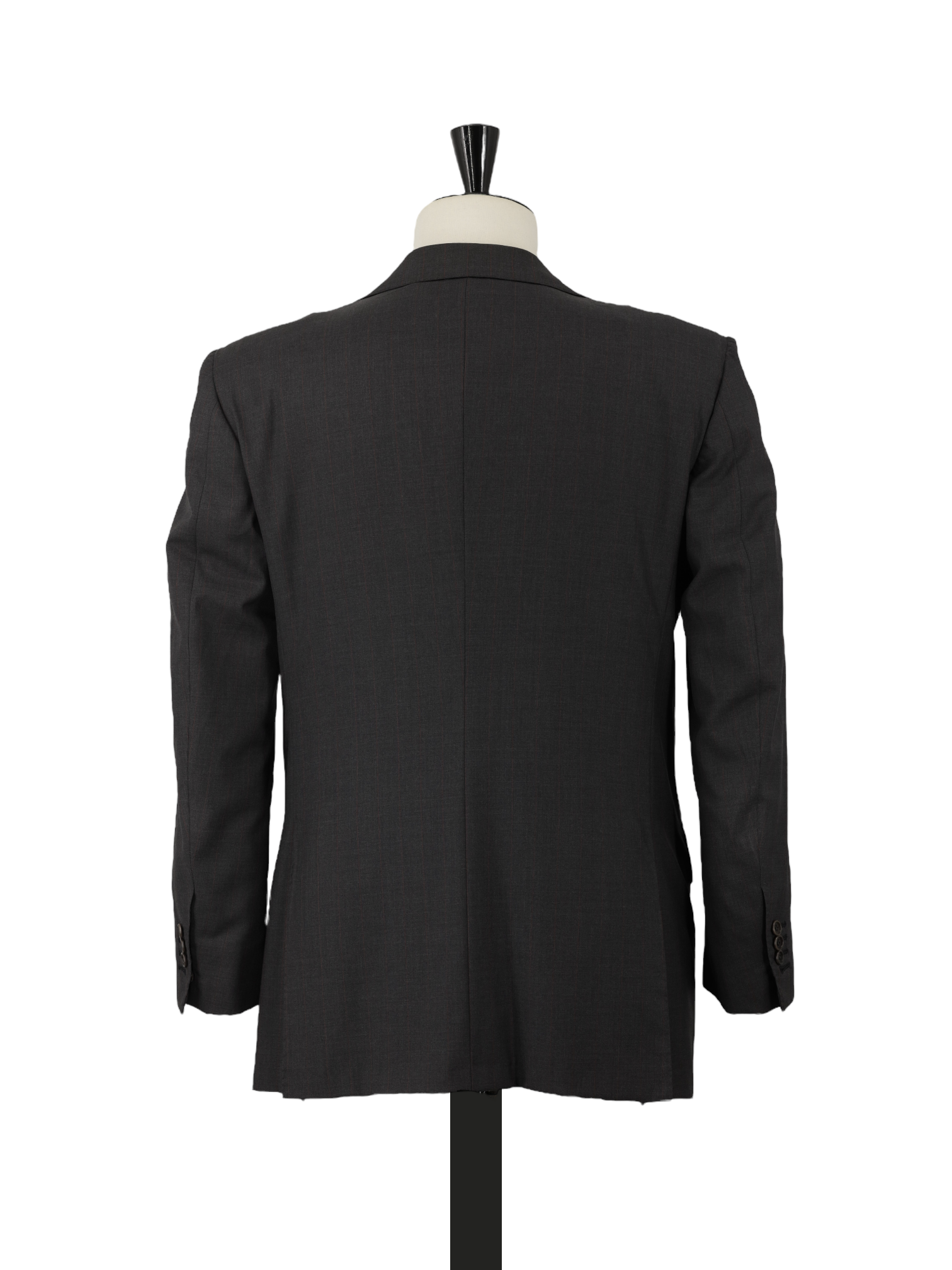 Kiton Charcoal & Red 14-Micron "Blanc Blue" Super 180's Pinstripe Suit